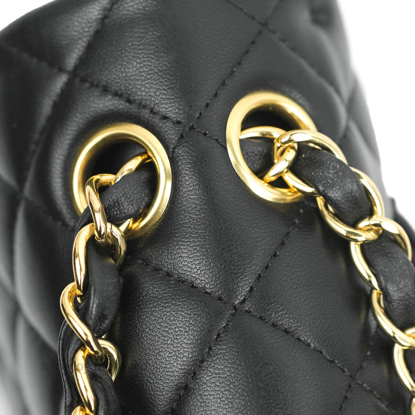 Chanel Classic M/L Flap Bag Black Lambskin Gold Hardware