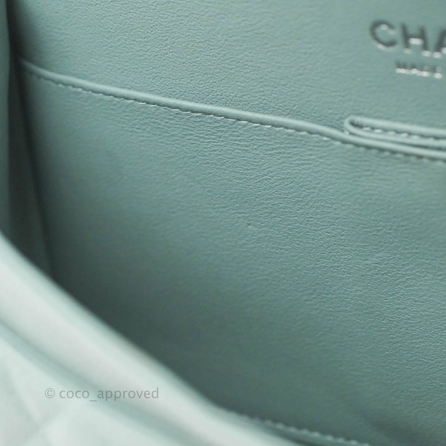 Chanel Small Classic Quilted Flap Light Blue Caviar Silver Hardware 20B