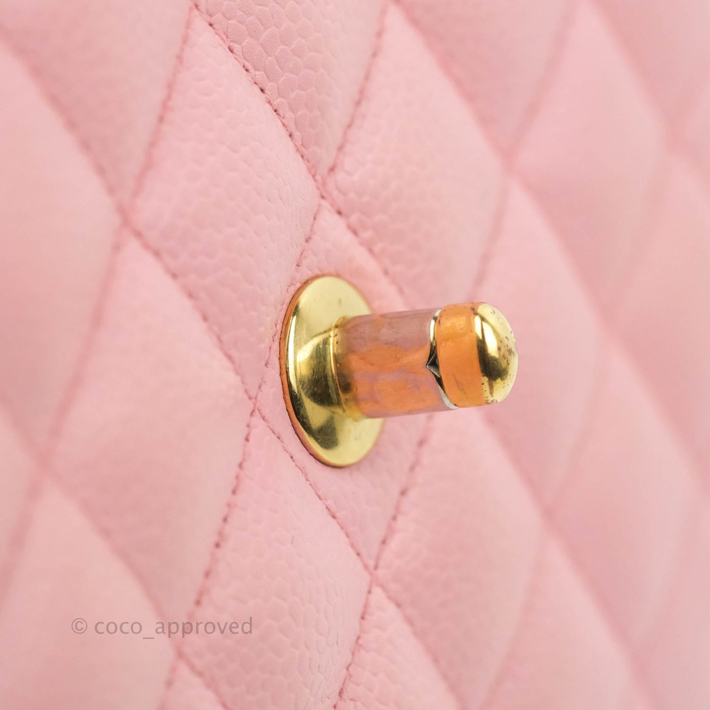Chanel Quilted Vintage Mini Square Flap Pink Caviar Pink Hardware