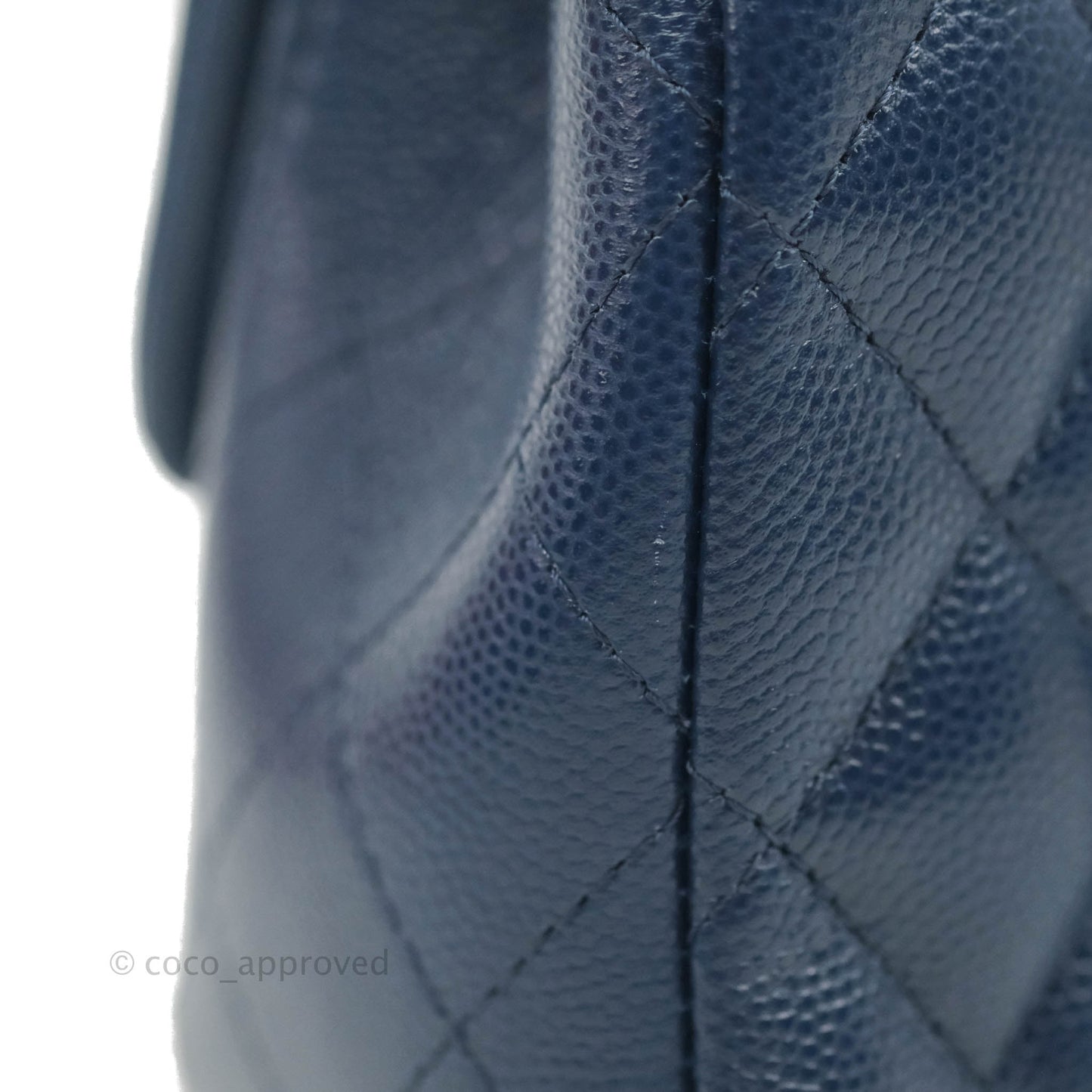 Chanel Quilted Mini Rectangular Flap Blue Caviar Silver Hardware 17B