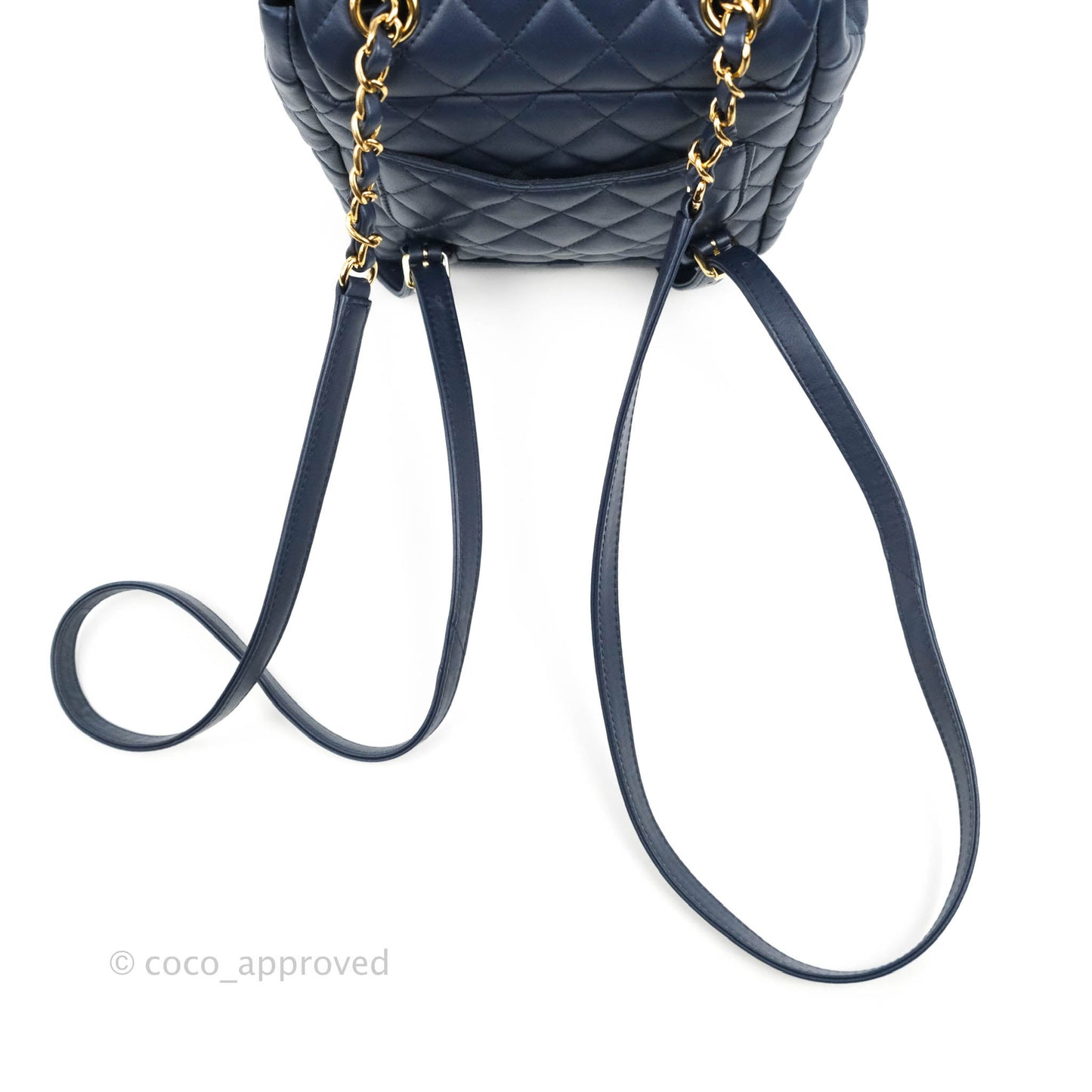 Chanel Mini Navy Calfskin Urban Spirit Backpack ⁣⁣⁣⁣⁣⁣⁣⁣⁣⁣⁣⁣⁣⁣Gold Hardware