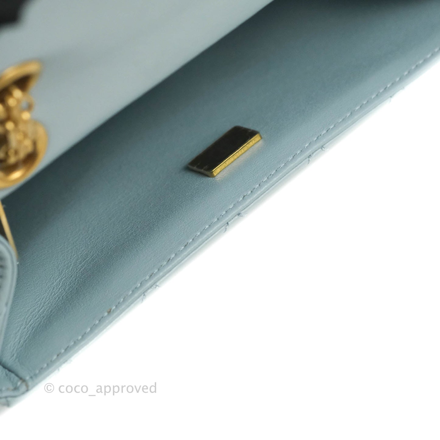 Chanel Mini Reissue 224 Light Blue Aged Calfskin Aged Gold Hardware