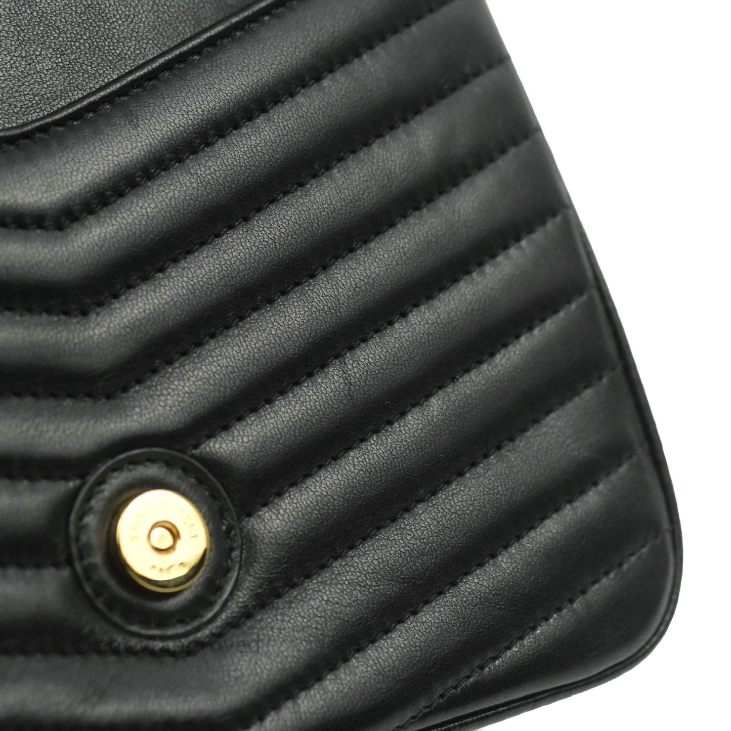 Saint Laurent Small Sulpice Triple V-Flap Black Lambskin Crossbody Bag