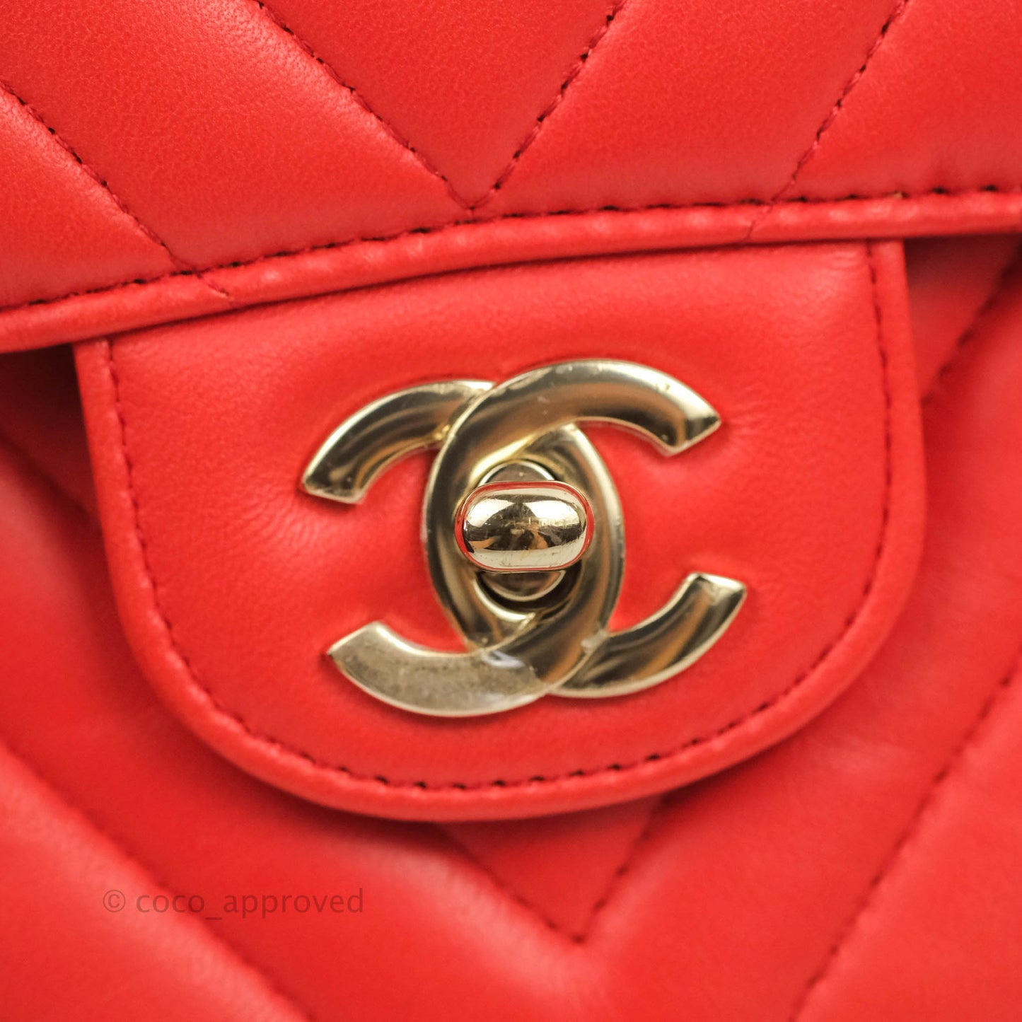 Chanel Classic M/L Medium Double Flap Brick Red Lambskin Gold Hardware