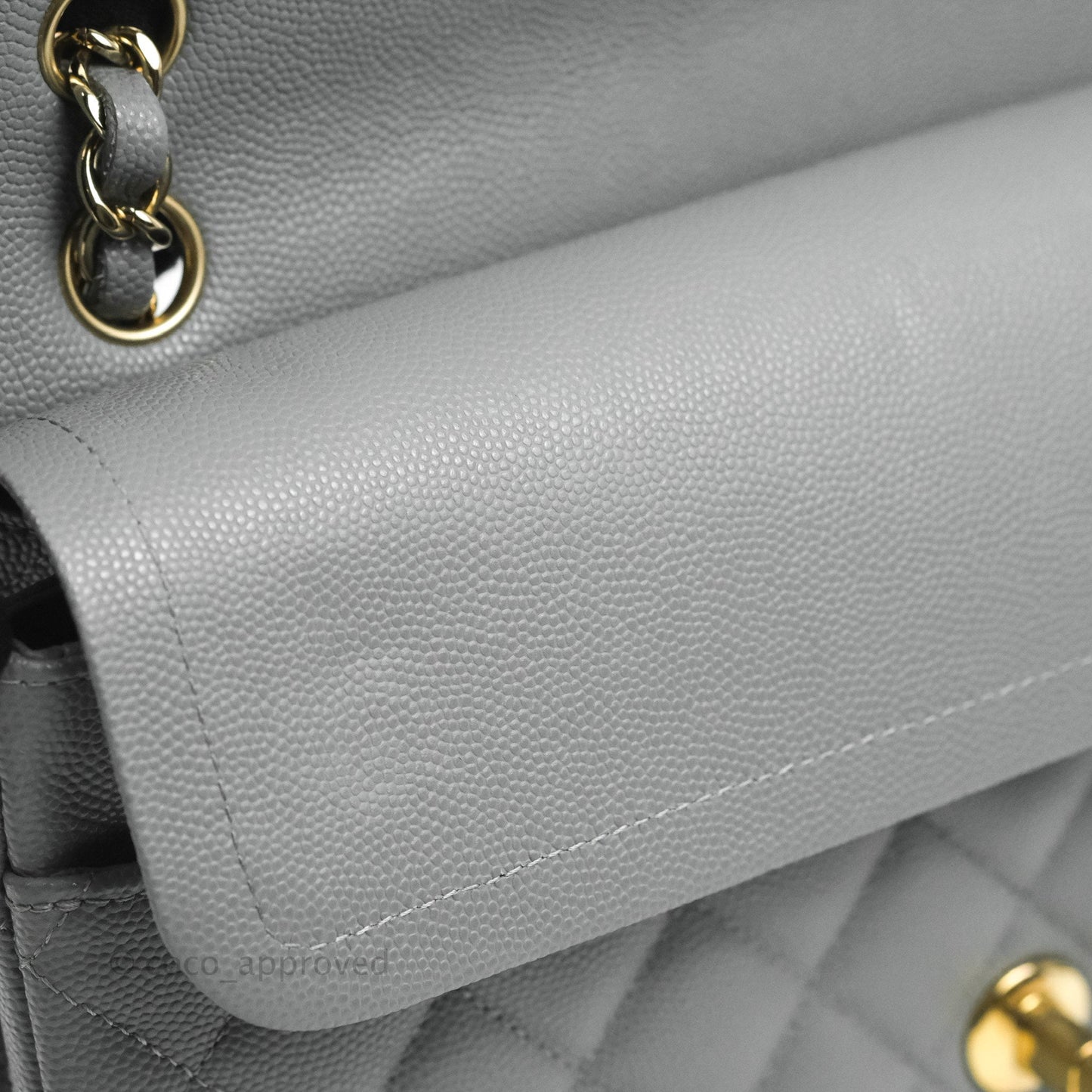 Chanel Classic Medium M/L Flap Dark Grey Caviar Gold Hardware 20C