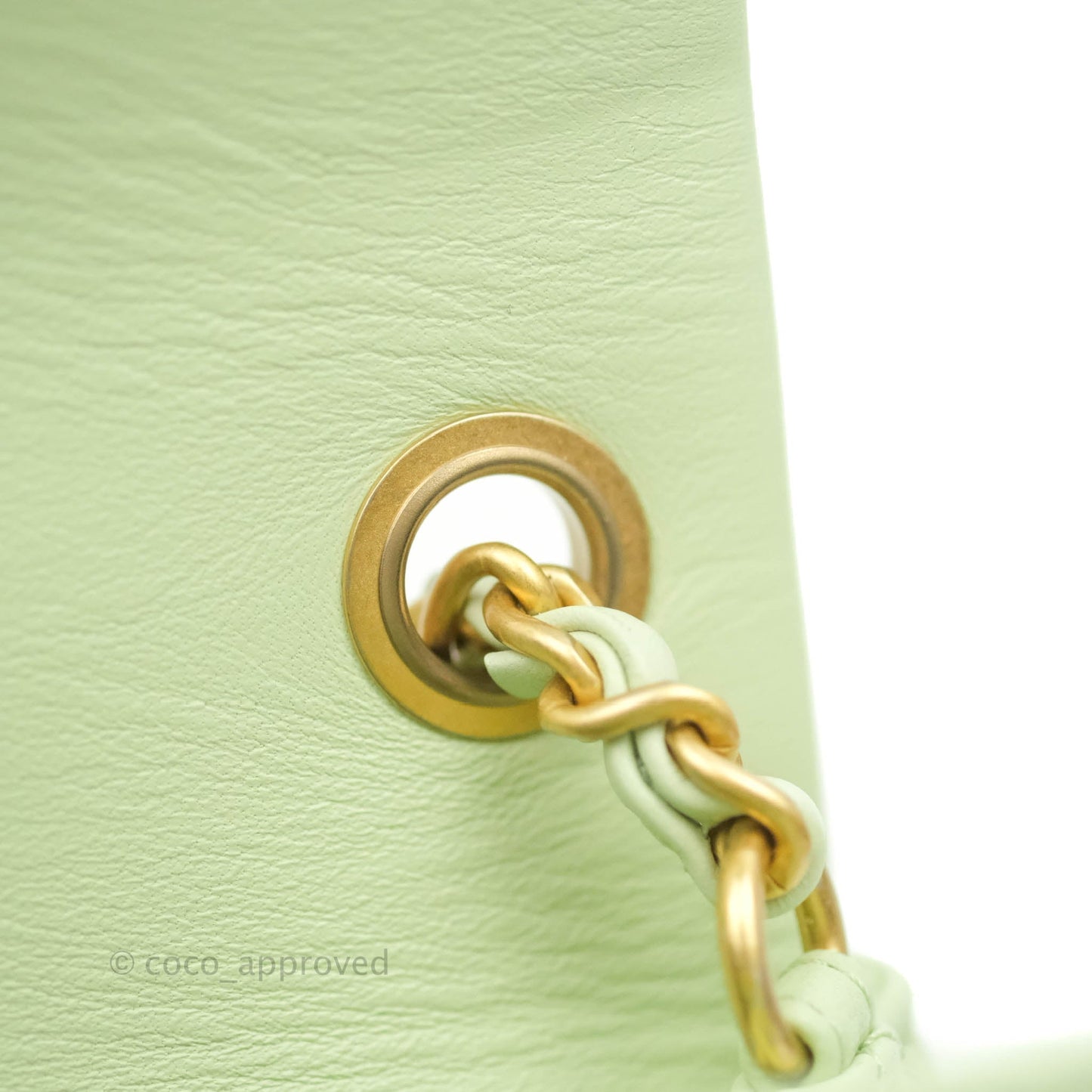 Chanel Pearl Crush Mini Square Quilted Avocado Green Lambskin Aged Gold Hardware