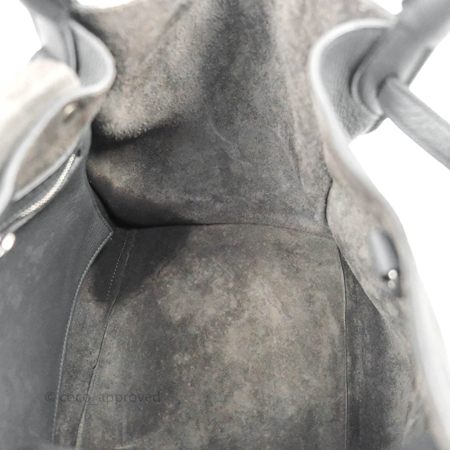 Celine Small Big Bag Black Supple Grained Leather Silver Hardware Dark Grey