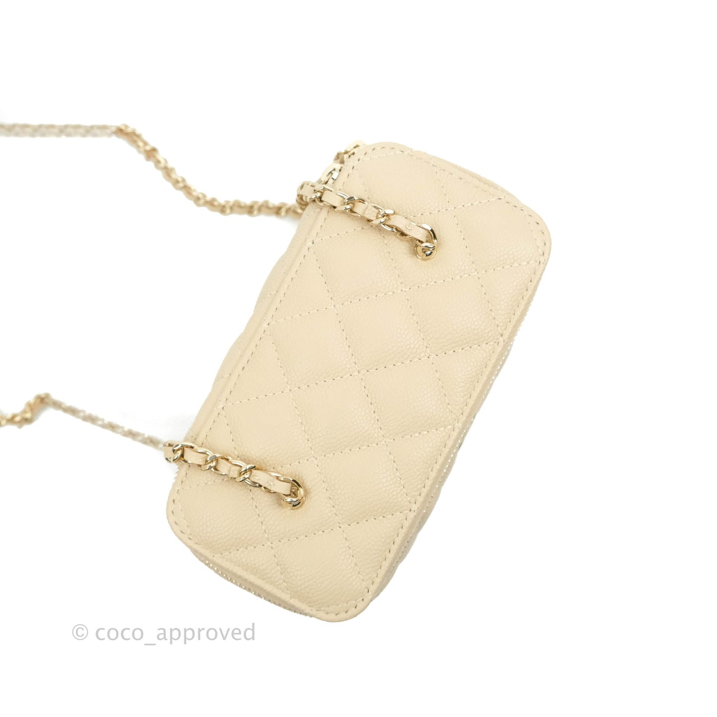 Chanel Vanity with CC Chain Light Beige Caviar Gold Hardware
