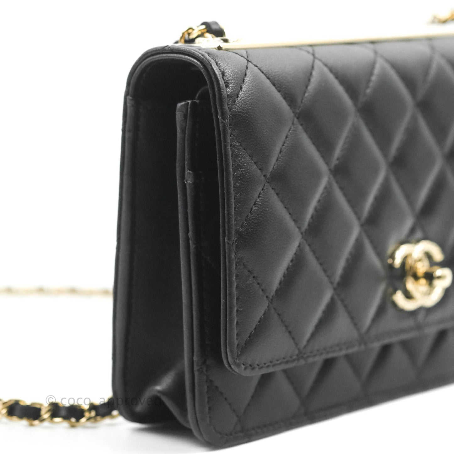 Chanel Quilted WOC Black Lambskin Gold Hardware
