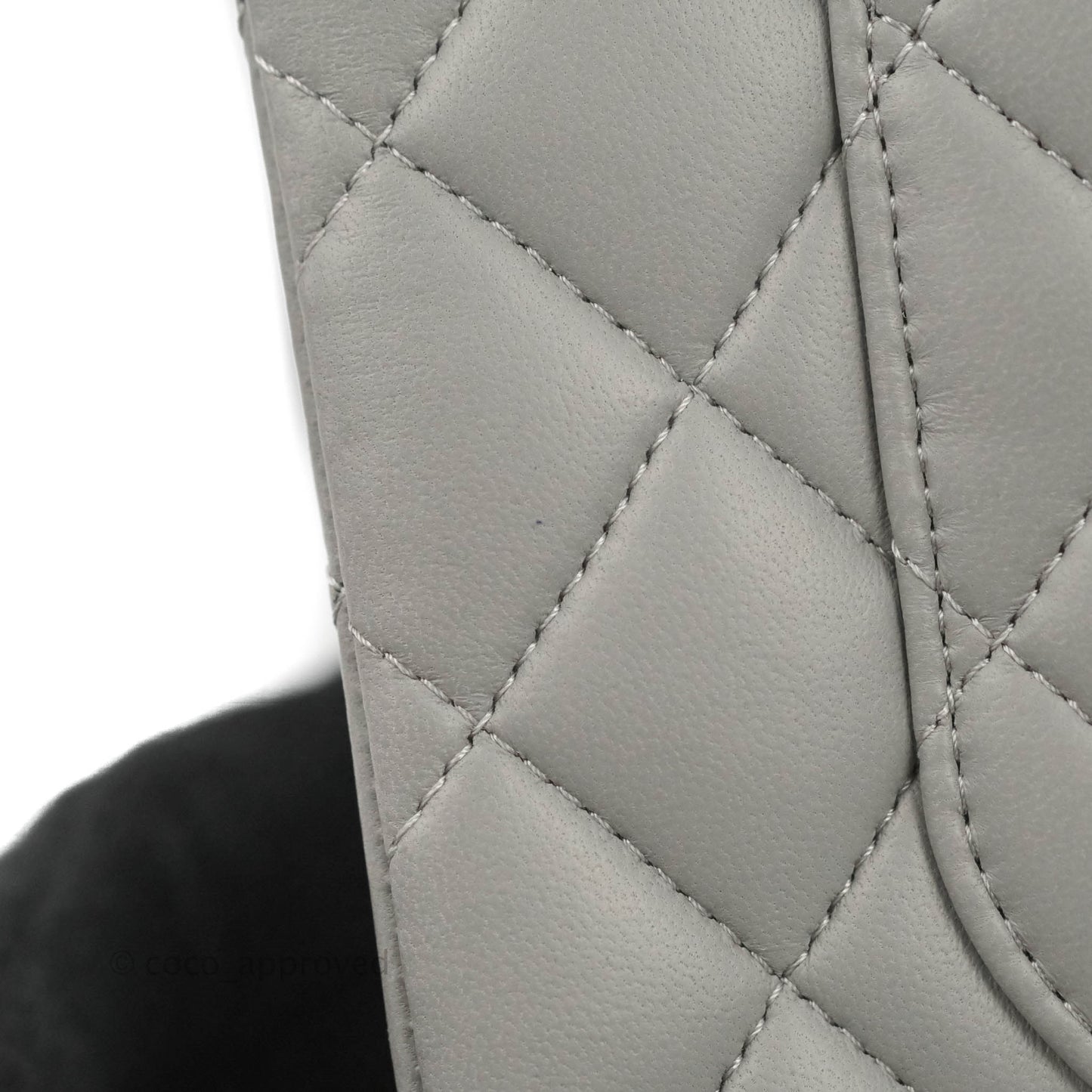 Chanel Small Classic Quilted Flap Grey Lambskin Silver Hardware