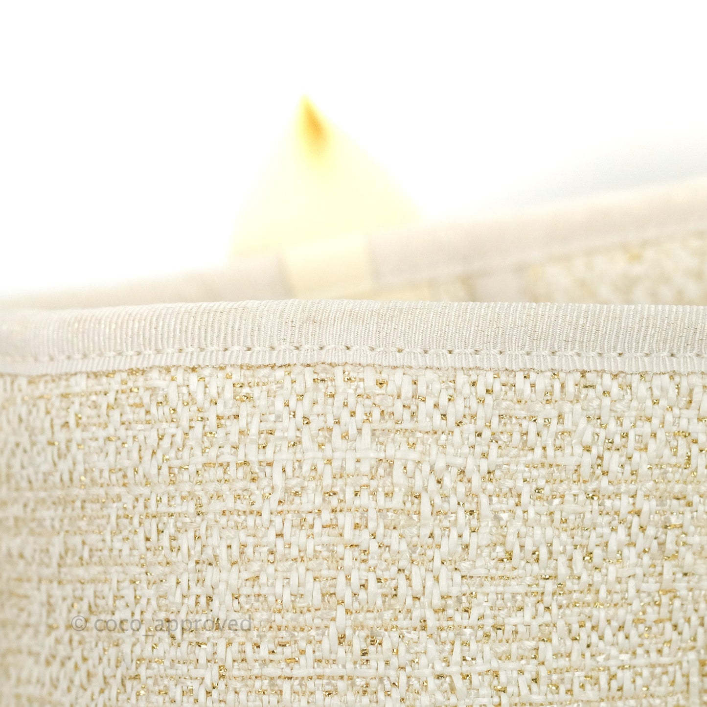 Chanel Large Deauville Ivory/Gold Canvas Gold Hardware