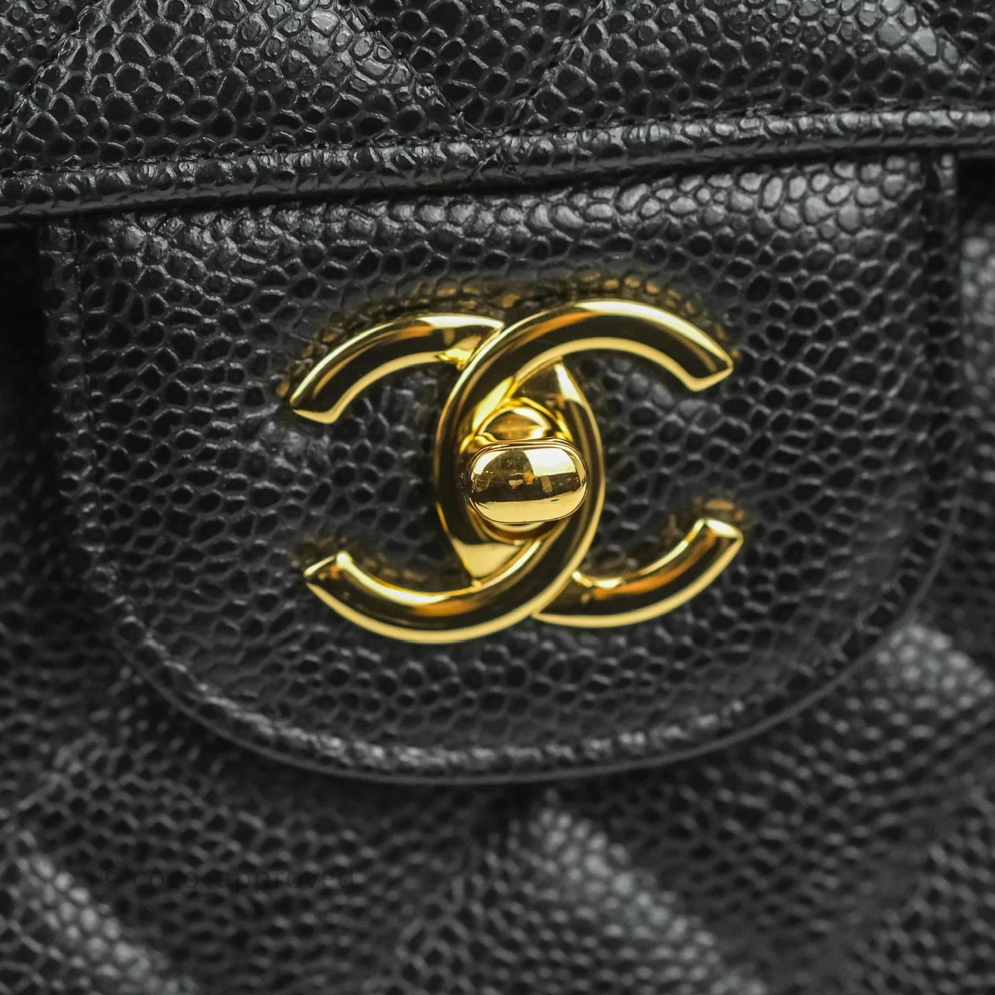 Chanel Jumbo Double Flap Black Caviar Gold Hardware