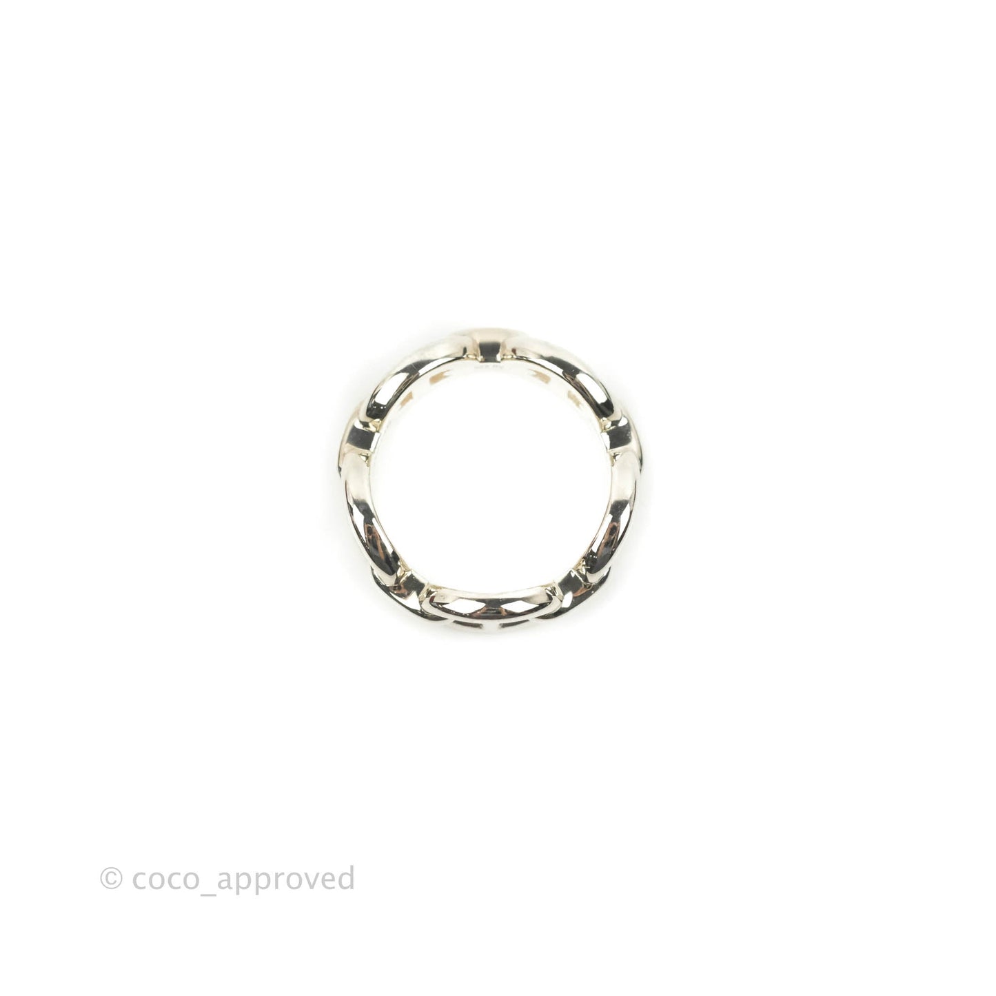 Hermès Sterling Silver PM Chaine d'Ancre Enchainee Band Ring 54
