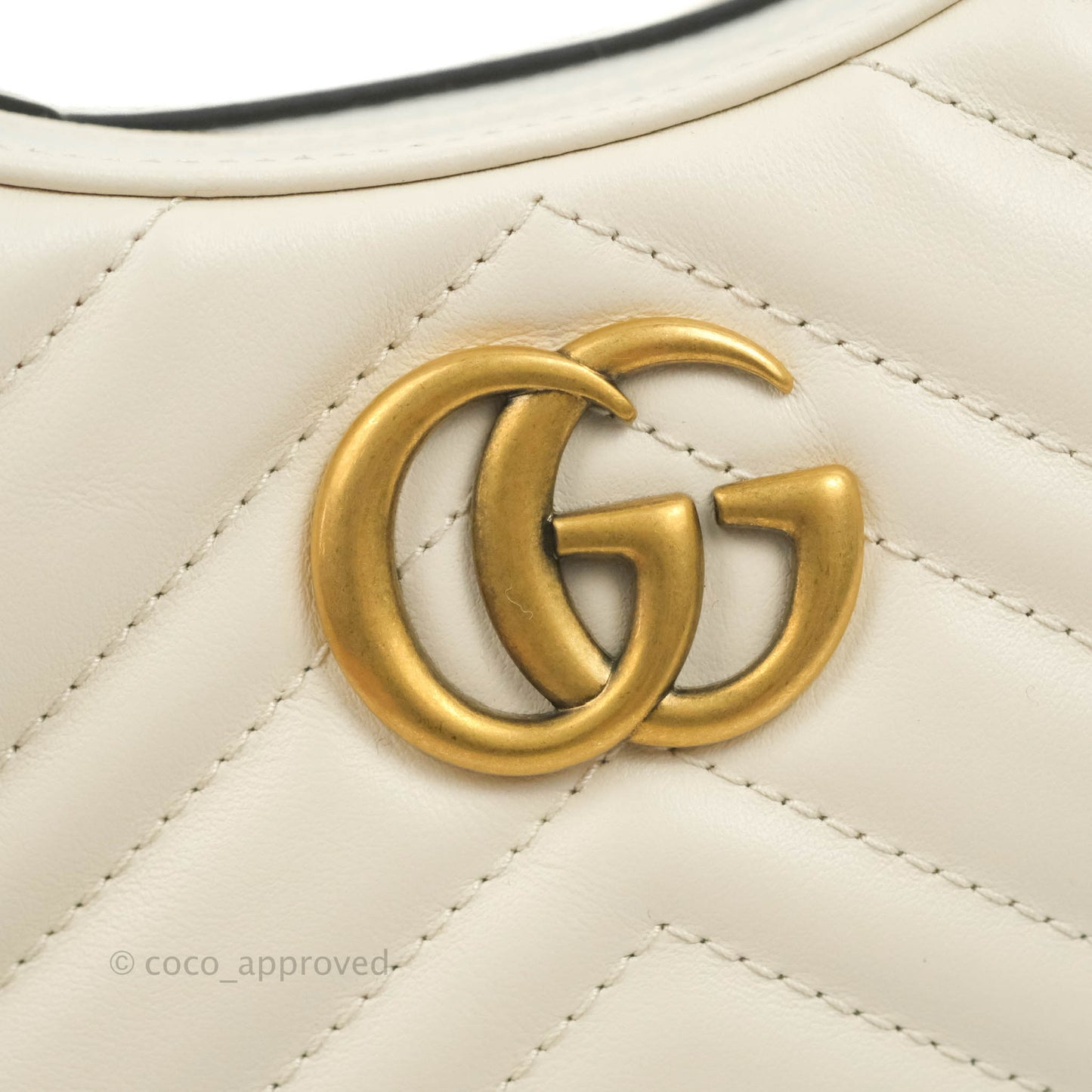 Gucci GG Marmont Half Moon-shaped Mini Bag White