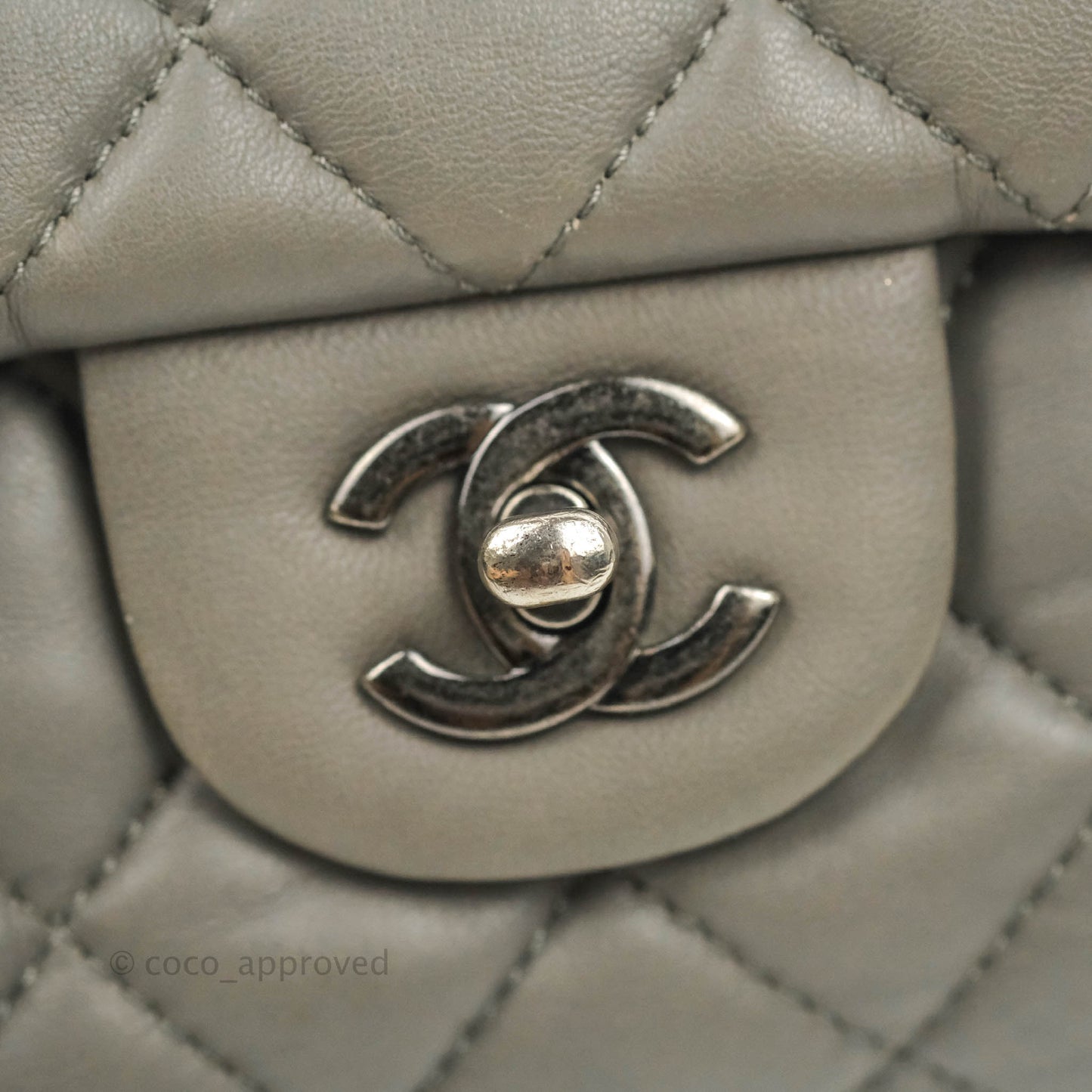 Chanel Medium Quilted Soft Accordion Flap Bag Grey Lambskin