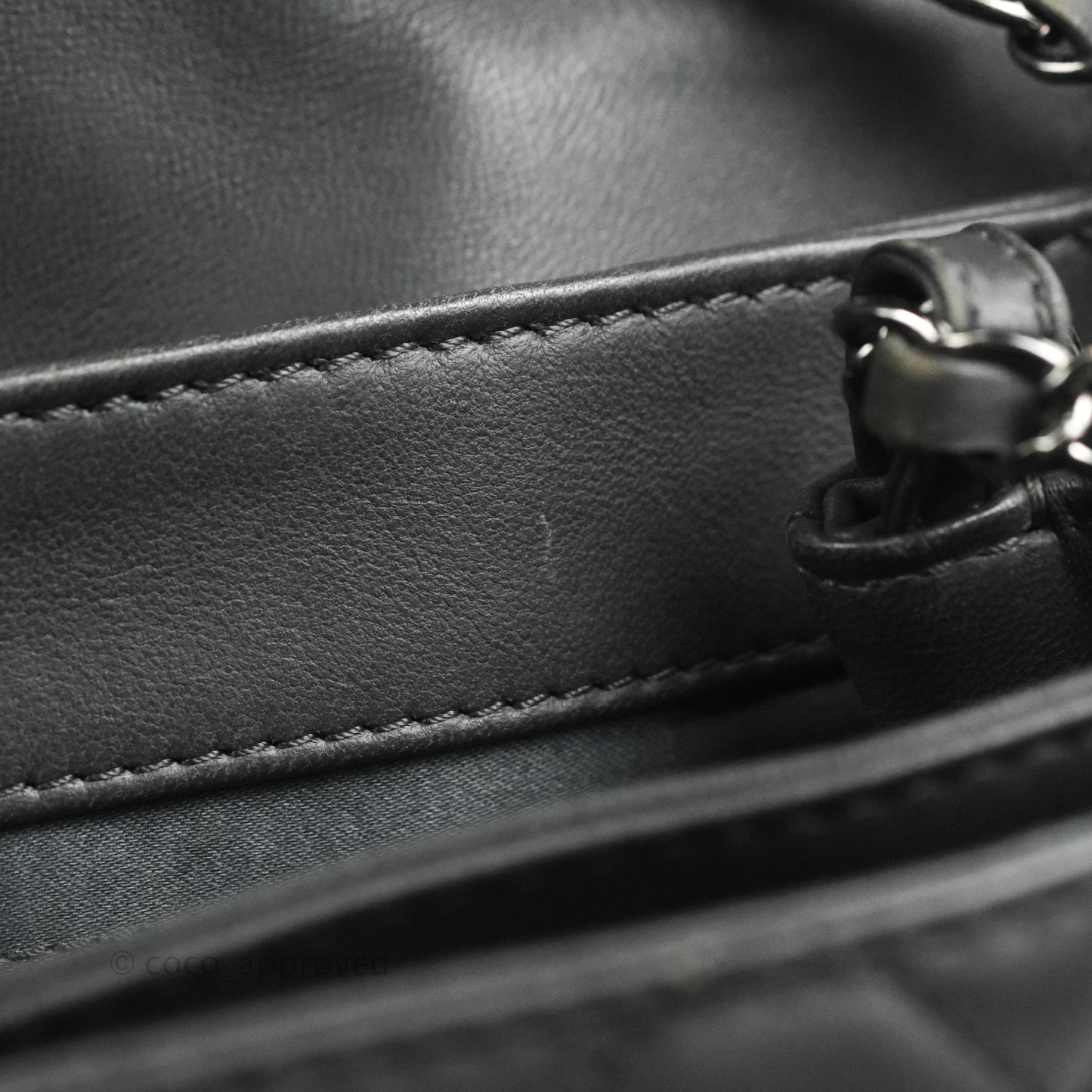 Chanel Quilted Jumbo Coco Loop Flap Dark Grey Lambskin Silver Hardware