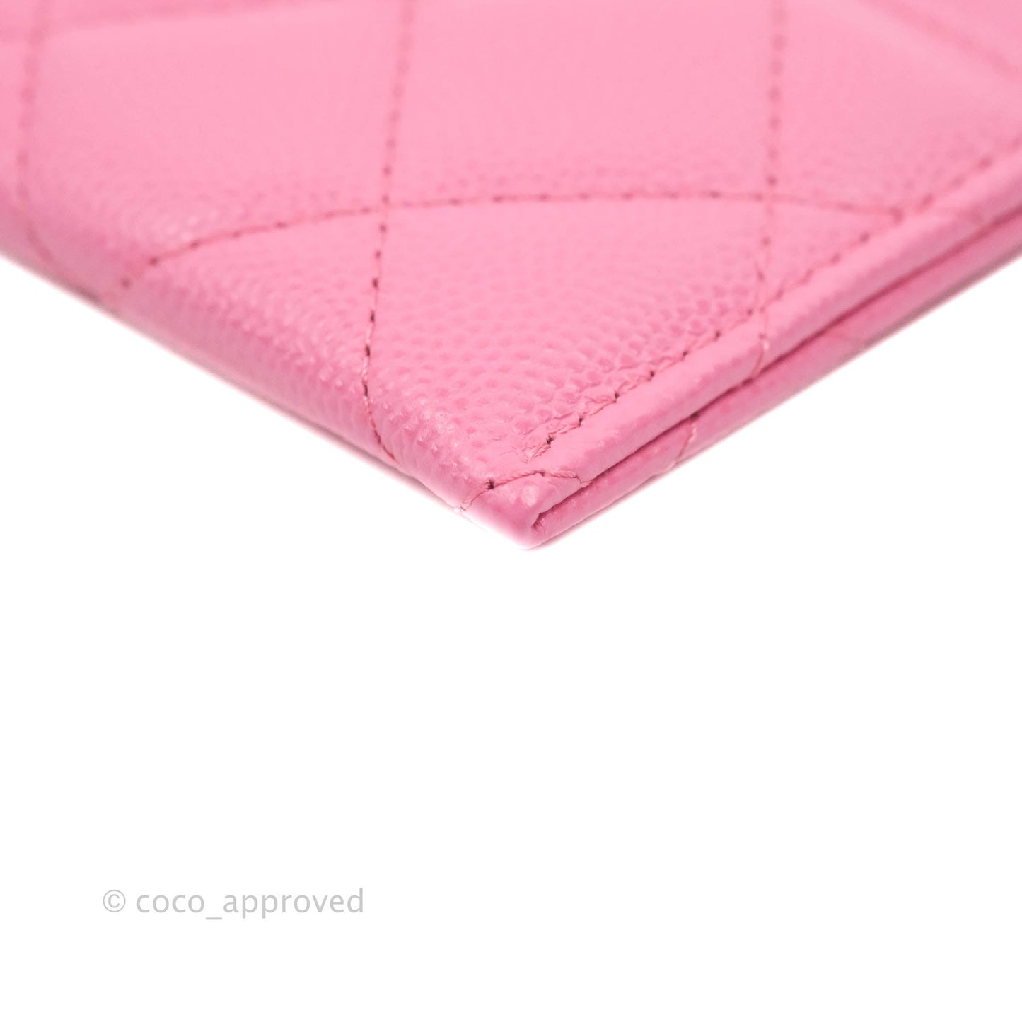 Chanel Classic Flat Card Holder Pink Caviar Gold Hardware