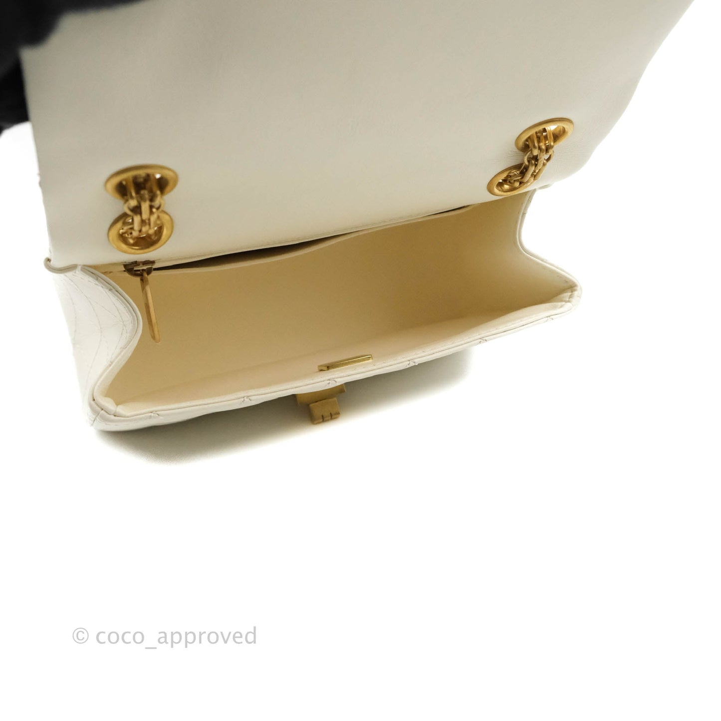 Chanel Mini Reissue 224 White Aged Calfskin Gold Hardware
