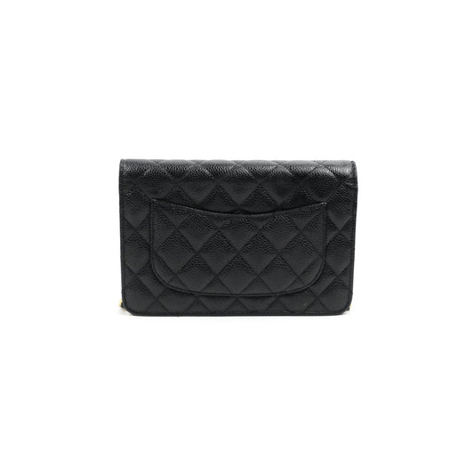 Chanel Quilted Classic WOC Black Caviar Gold Hardware