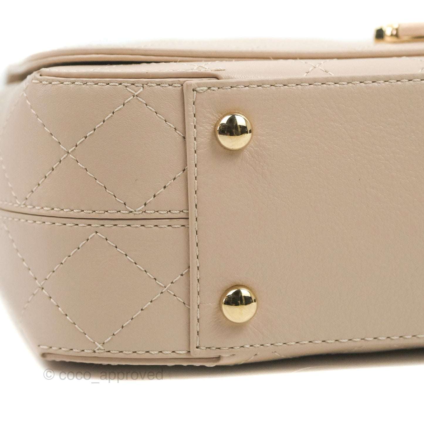 Chanel Flat Quilted Flap Bag Light Beige Calfskin Gold Hardware