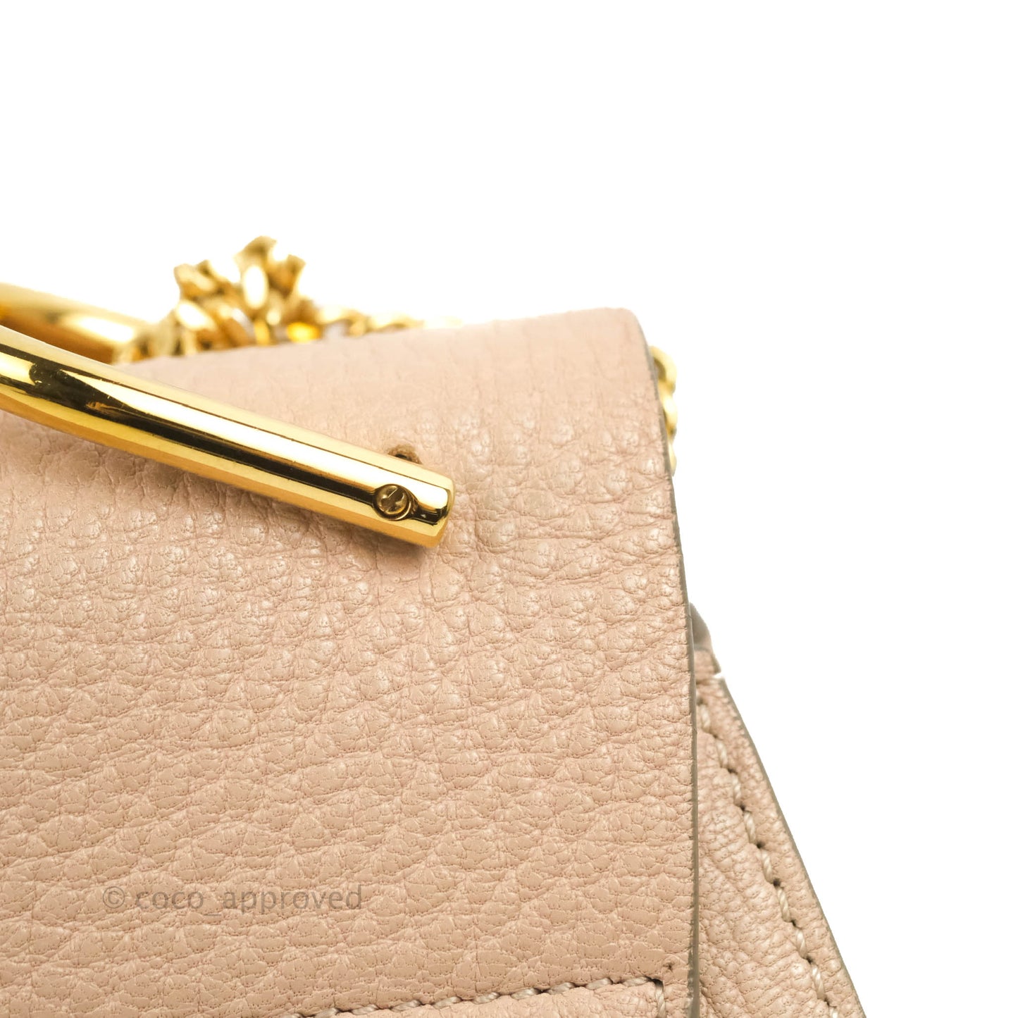 Chloe Drew Crossbody Bag Pink Grained Leather
