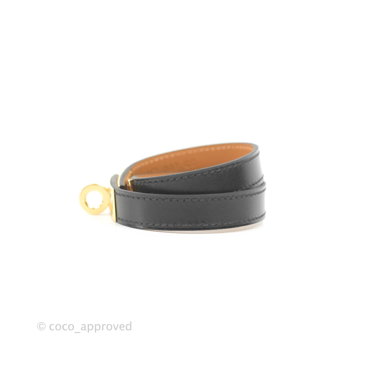 Hermès Kelly Double Tour Swift Bracelet in Black Gold Hardware