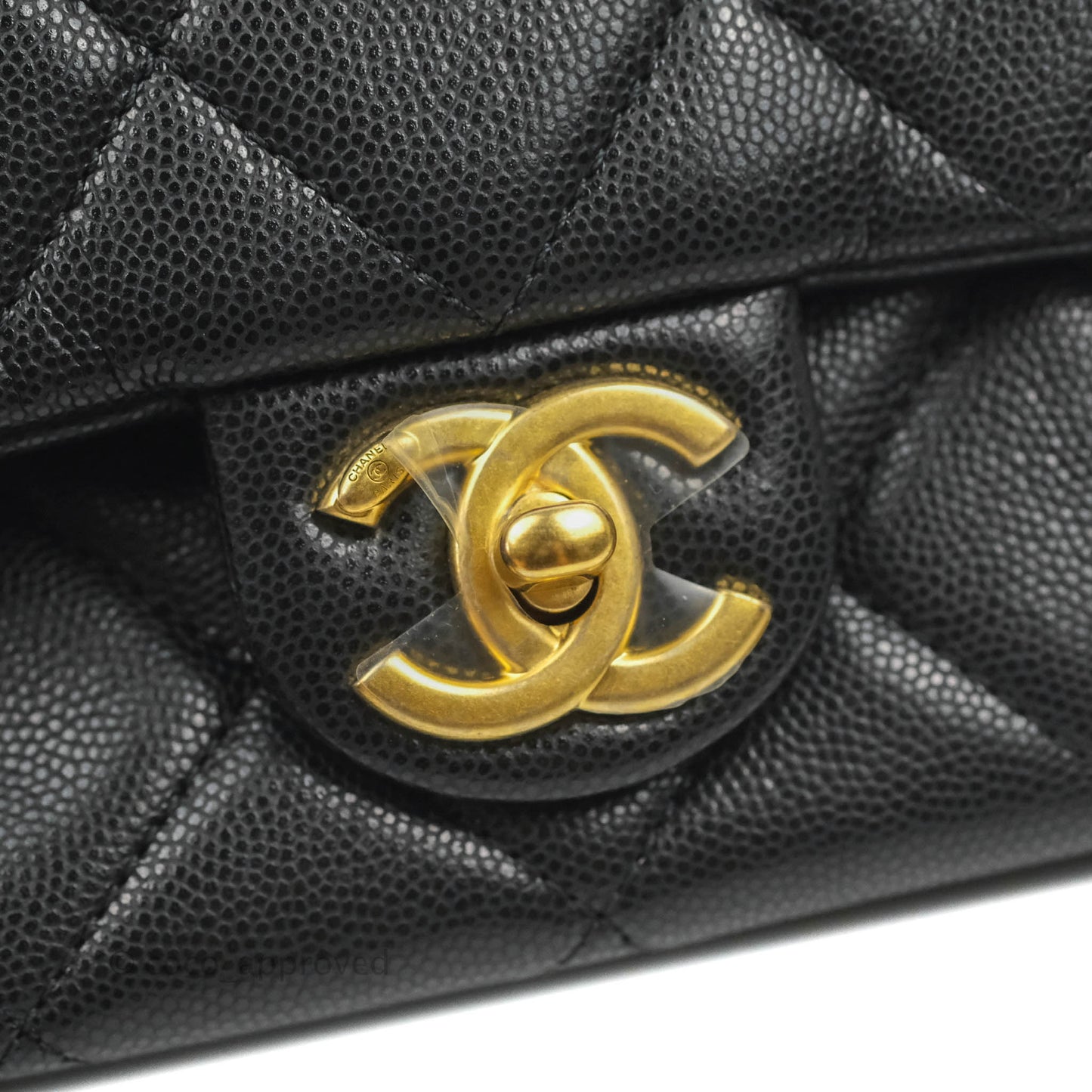 Chanel Small Buttons Gold Coins Flap Bag Black Caviar Aged Gold Hardware
