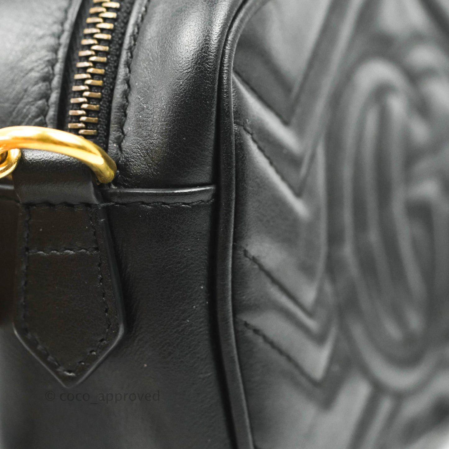 Gucci Mini Matelasse GG Marmont Camera Bag Black Calfskin Gold Hardware