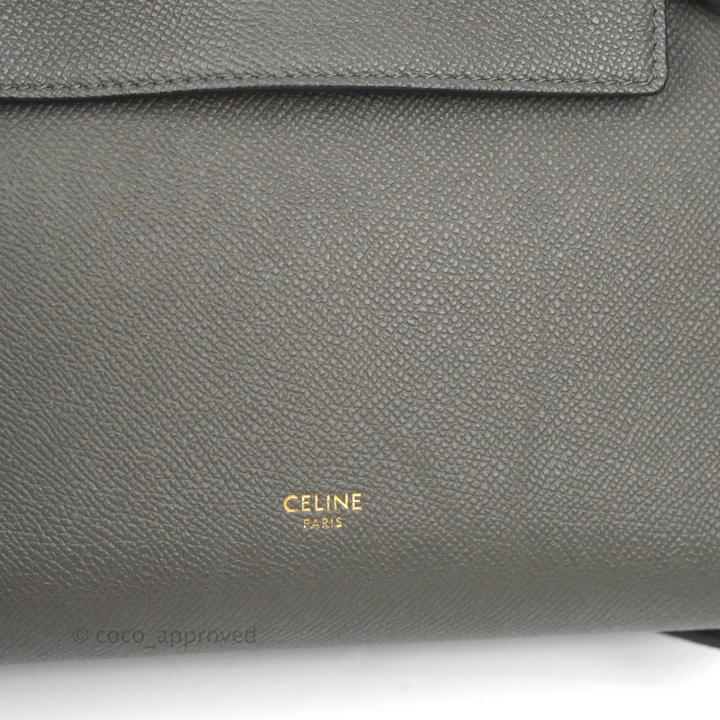 Celine Micro Belt Bag Grey Grained Calfskin Gold Hardware