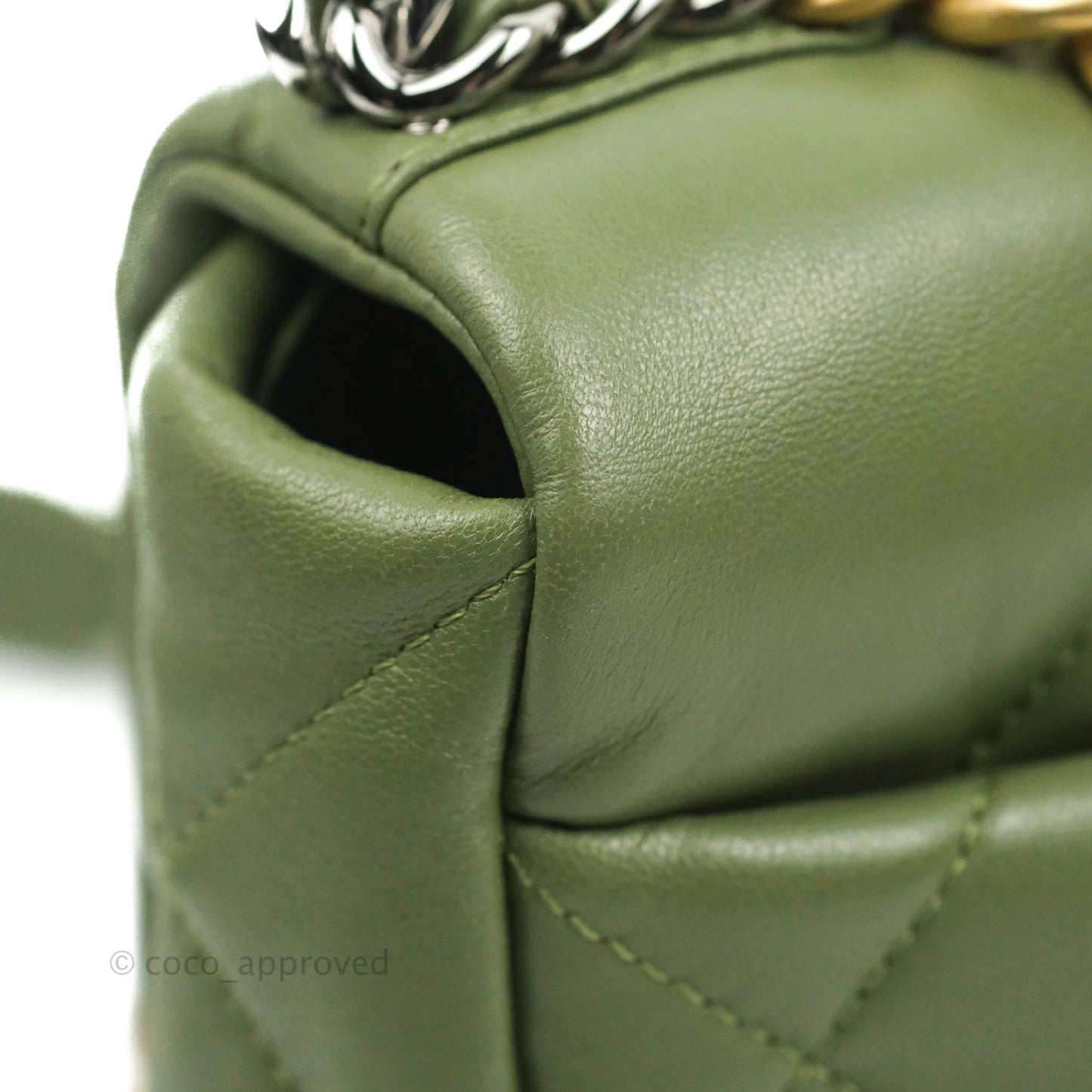 Chanel 19 Small Olive Green Mixed Hardware