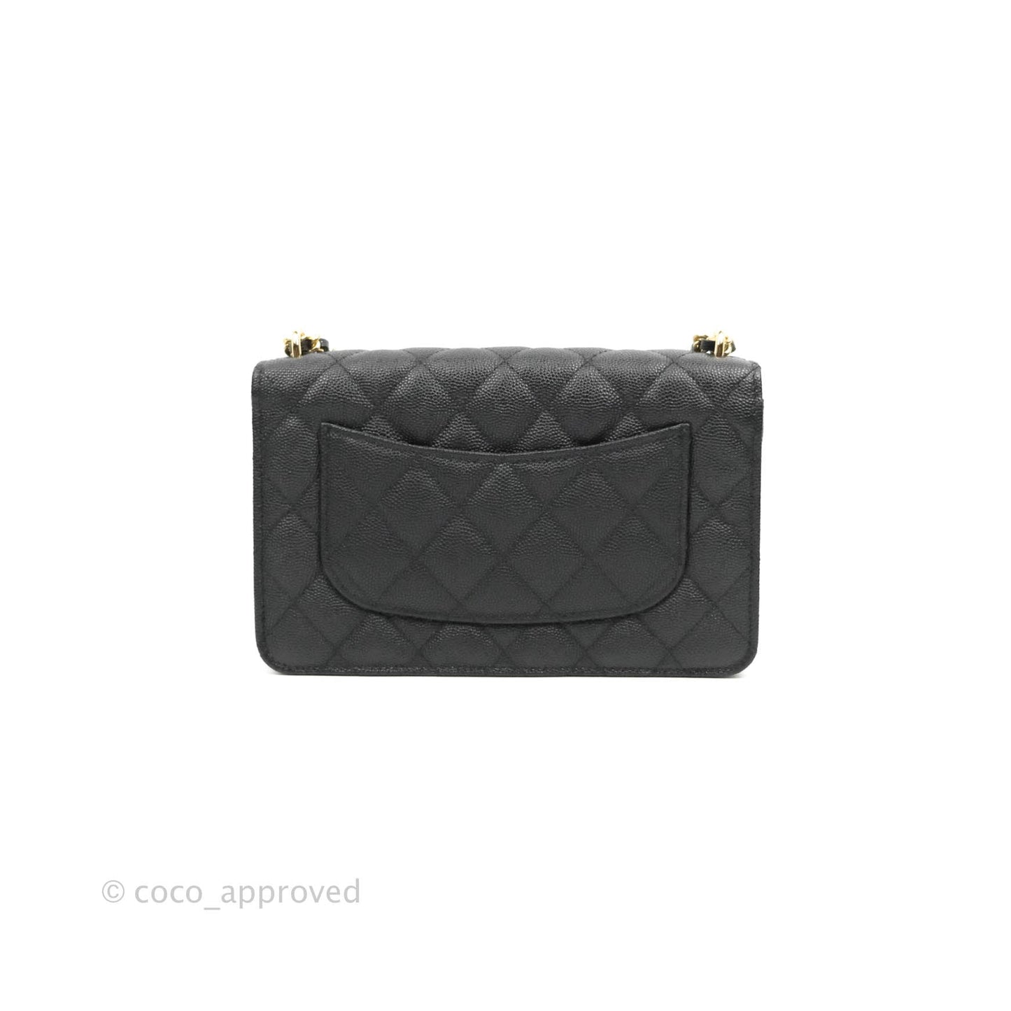 Chanel Quilted WOC Black Caviar Gold Hardware 22A