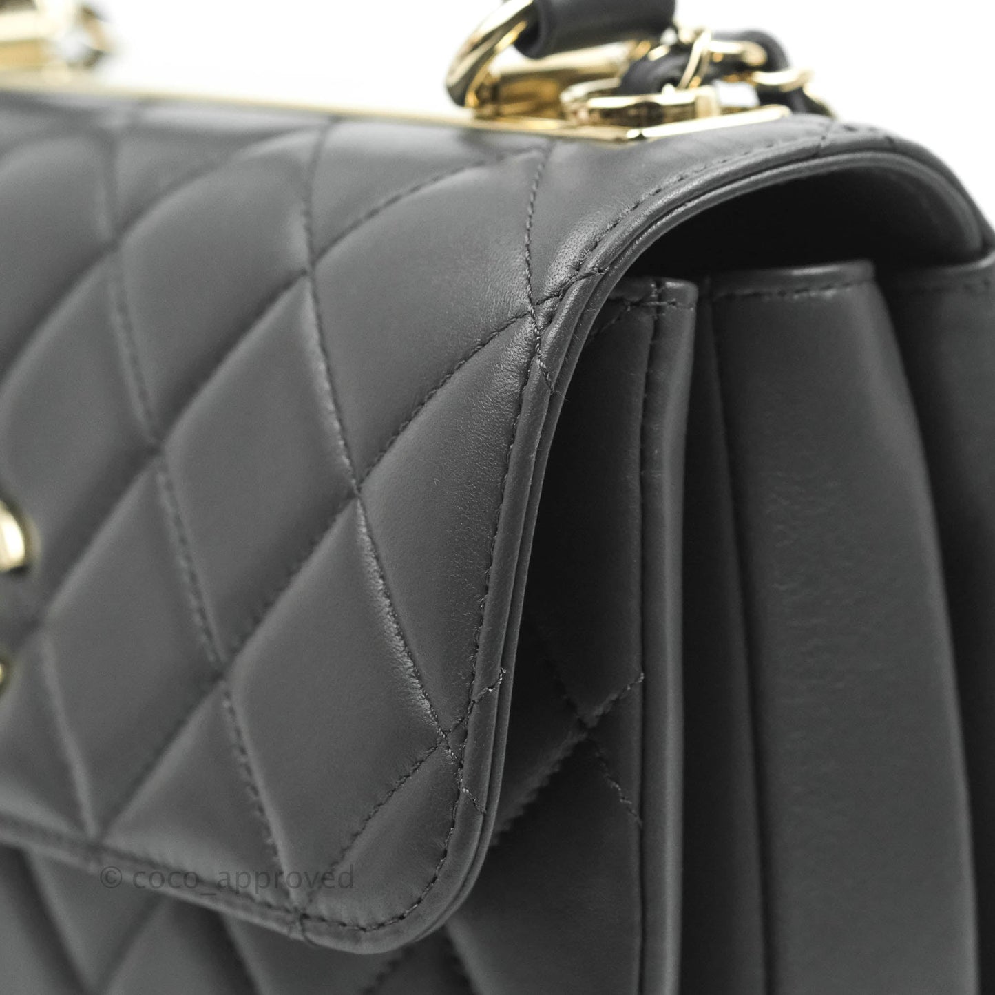 Chanel Small Quilted Trendy CC Dark Grey Lambskin Gold Hardware