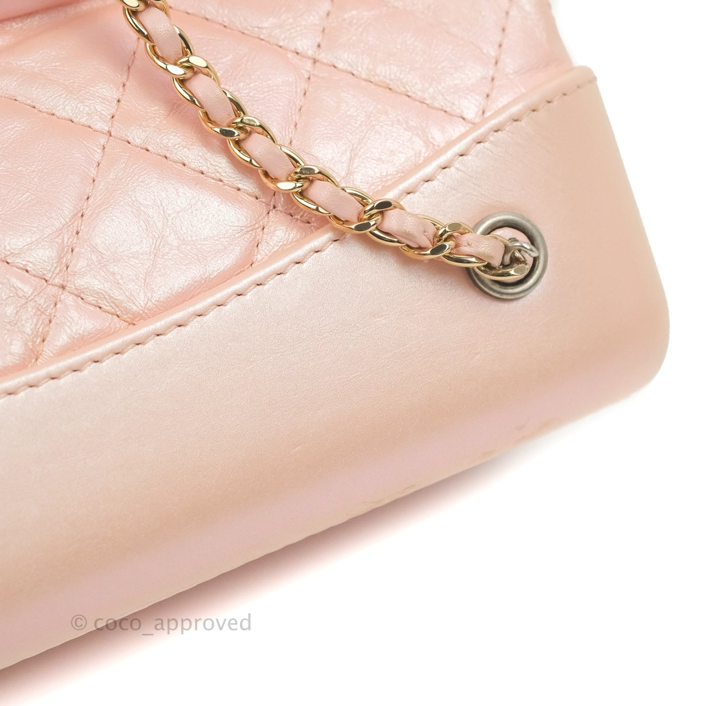 Chanel Small Gabrielle Backpack Iridescent Pink Aged Calfskin