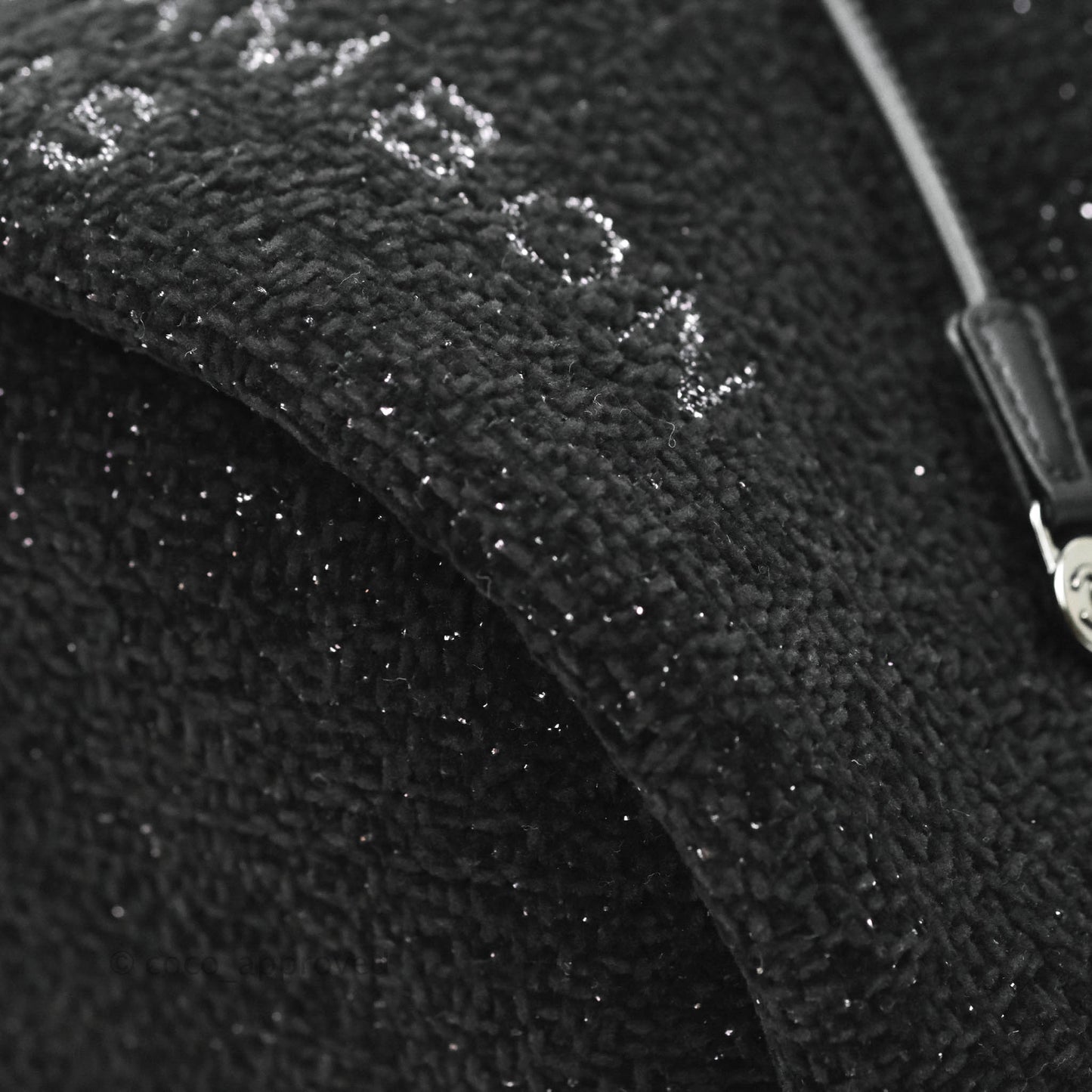 Chanel Deauville Drawstring Bag Black Glitter Lurex