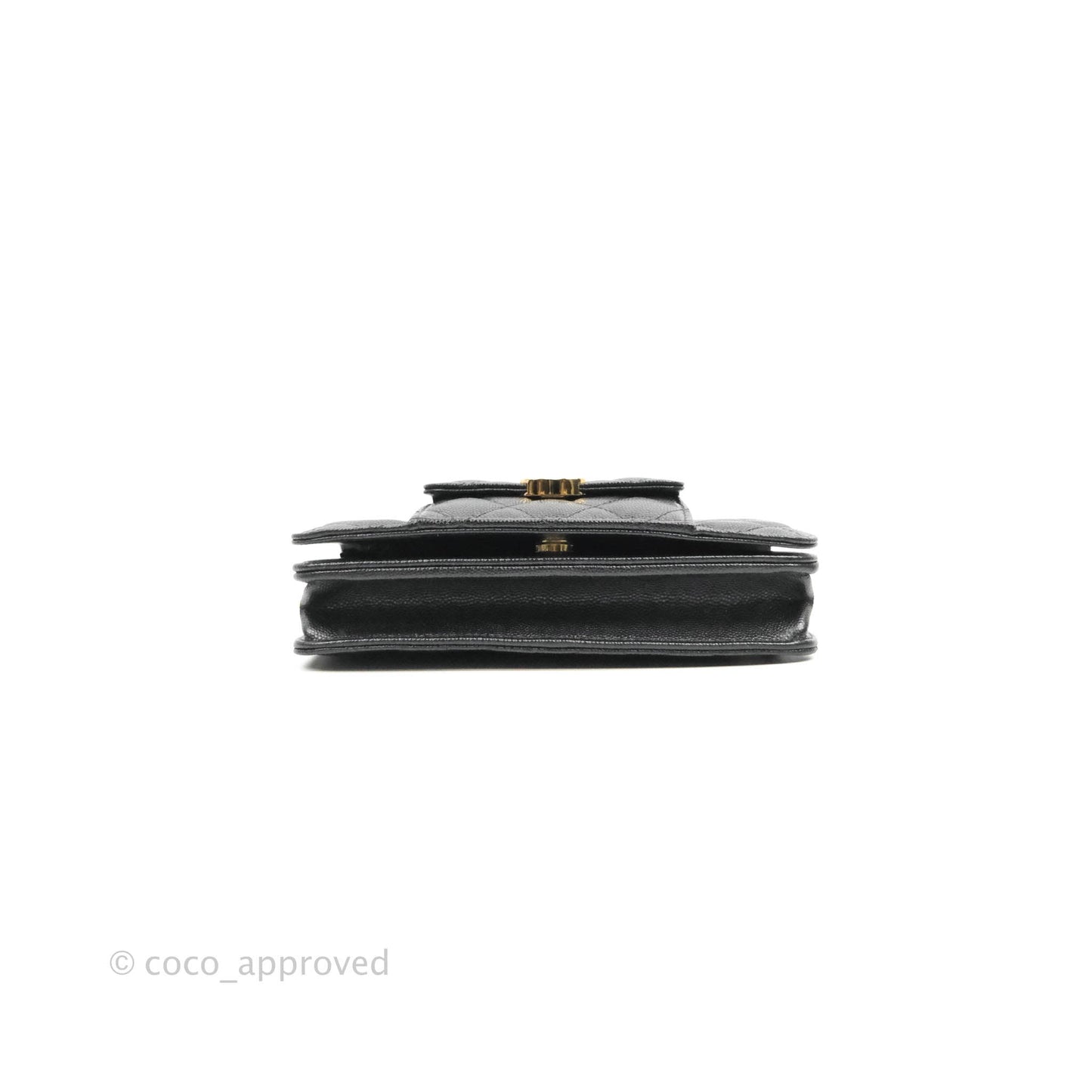 Chanel Quilted WOC Black Caviar Gold Hardware 22A