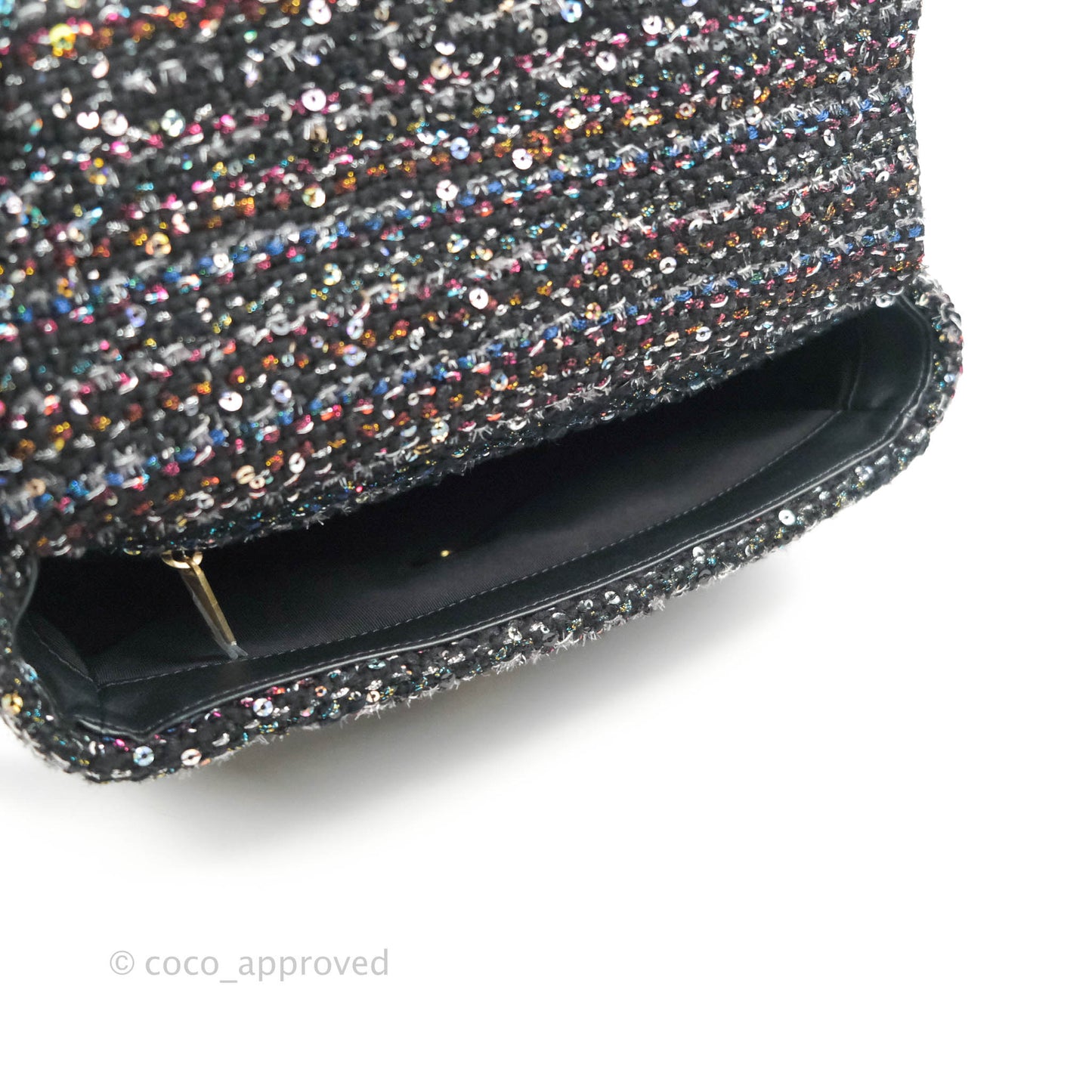 Chanel 19 Tweed Sequin Quilted Flap Black Multicolor