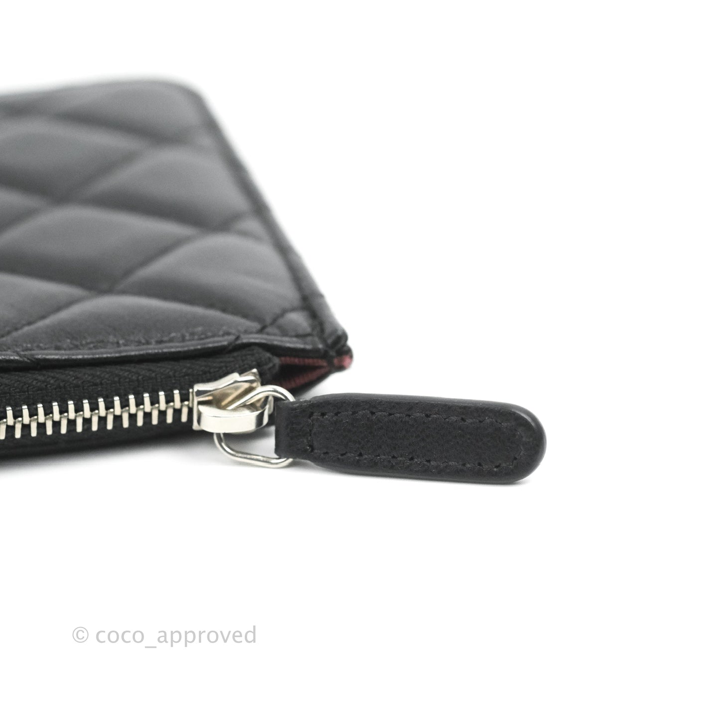 Chanel Black Lambskin Phone Holder Long Zip Wallet