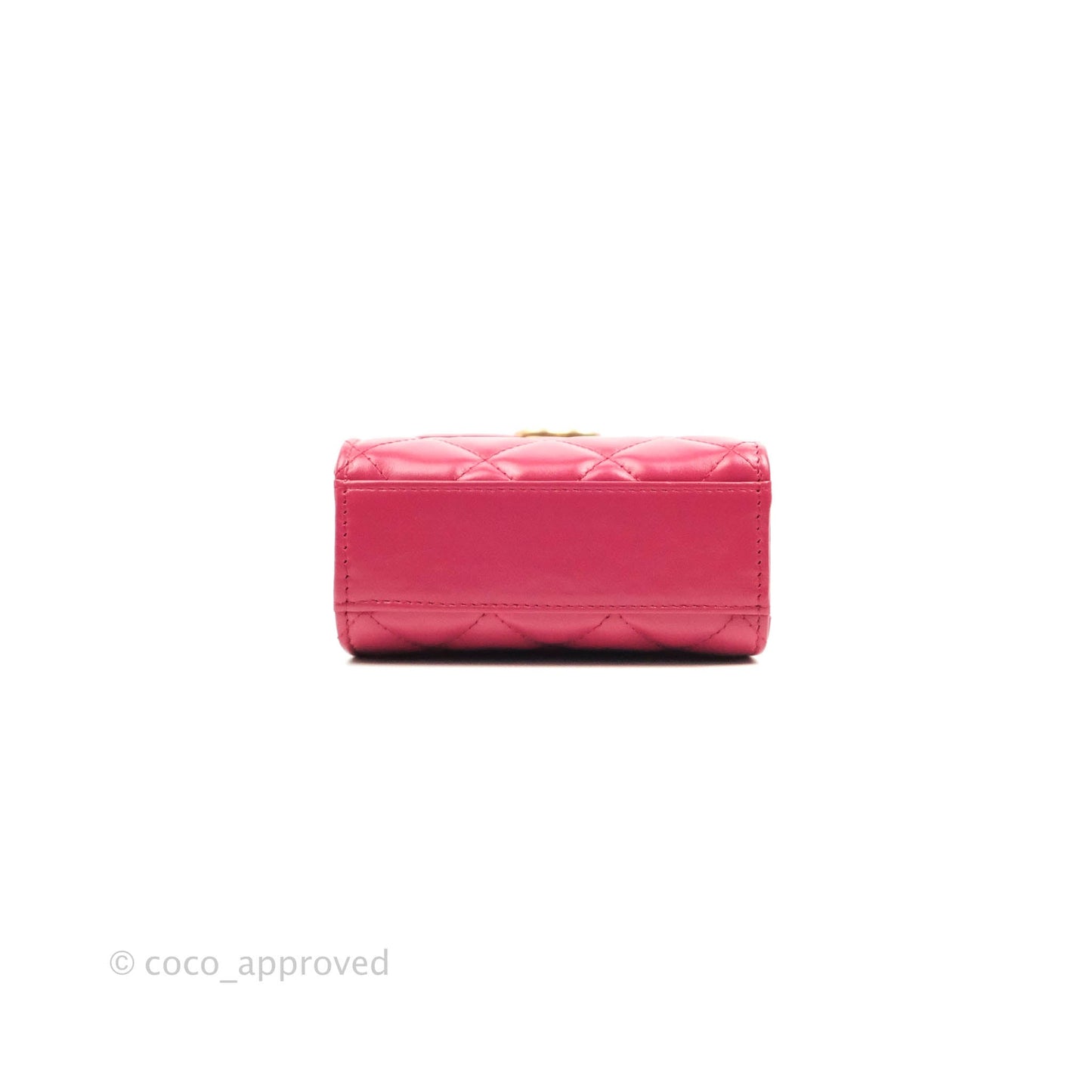 Chanel Quilted Perfect Fit Dark Pink Phone Holder Aged Gold Hardware