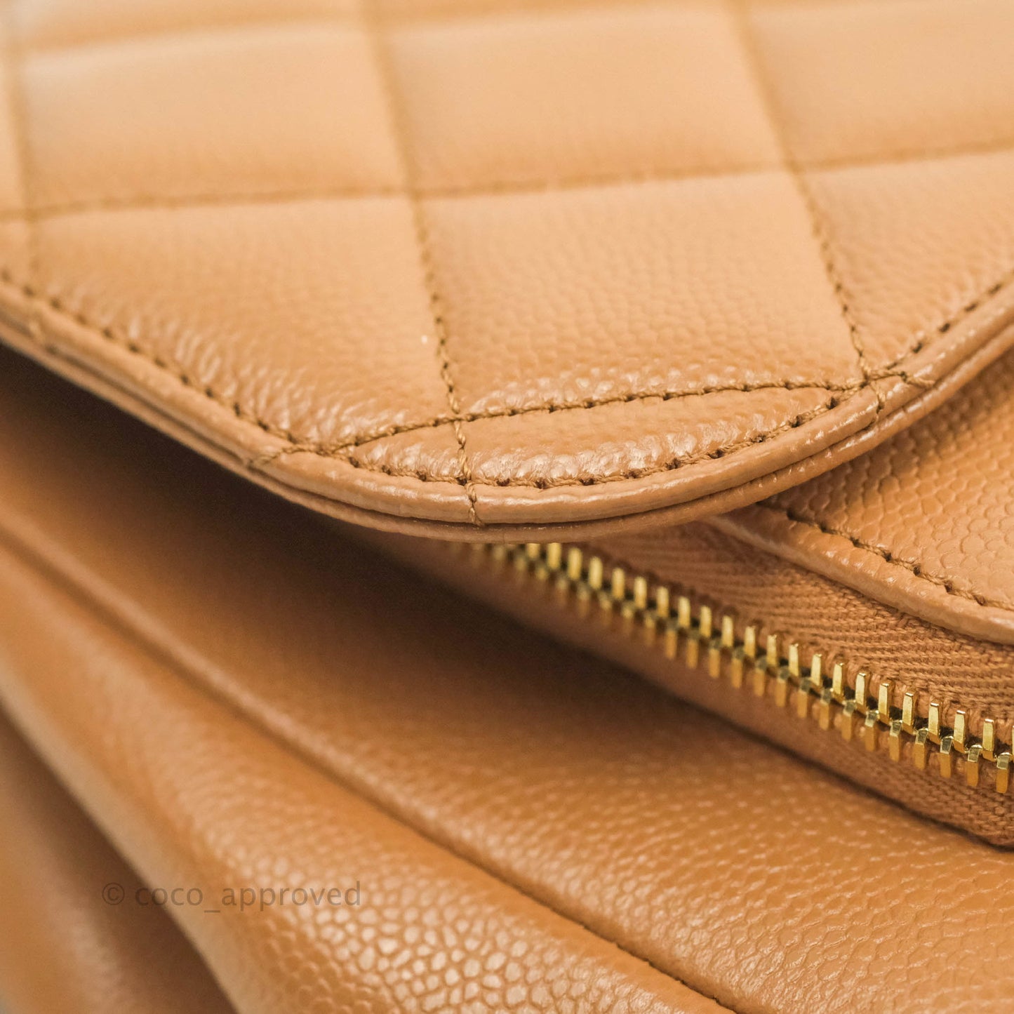 Chanel Quilted Medium Business Affinity Flap Caramel Caviar Gold Hardware 21P