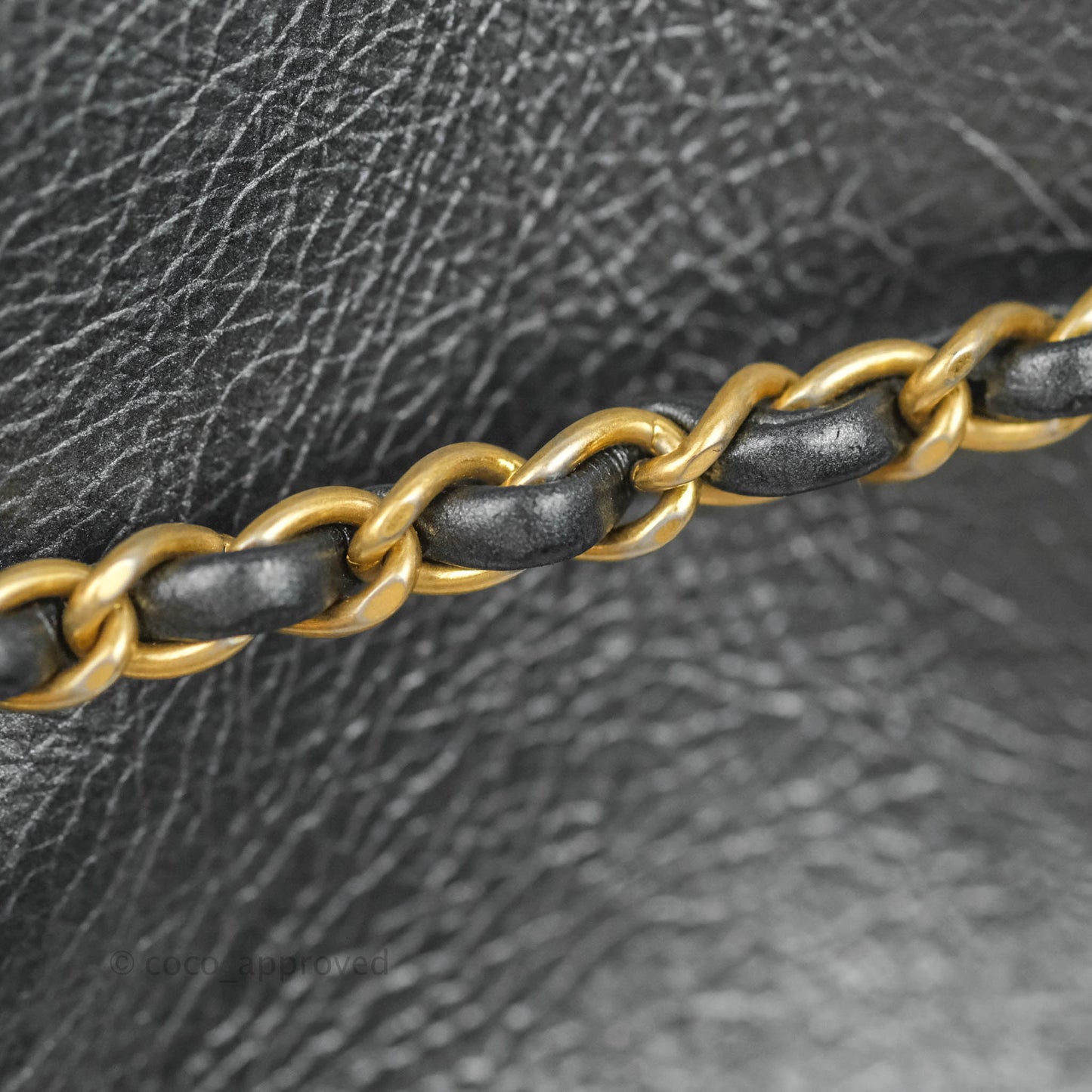 Chanel Quilted Drawstring Shopping Tote Bag Metallic Dark Grey Aged Calfskin Aged Gold Hardware