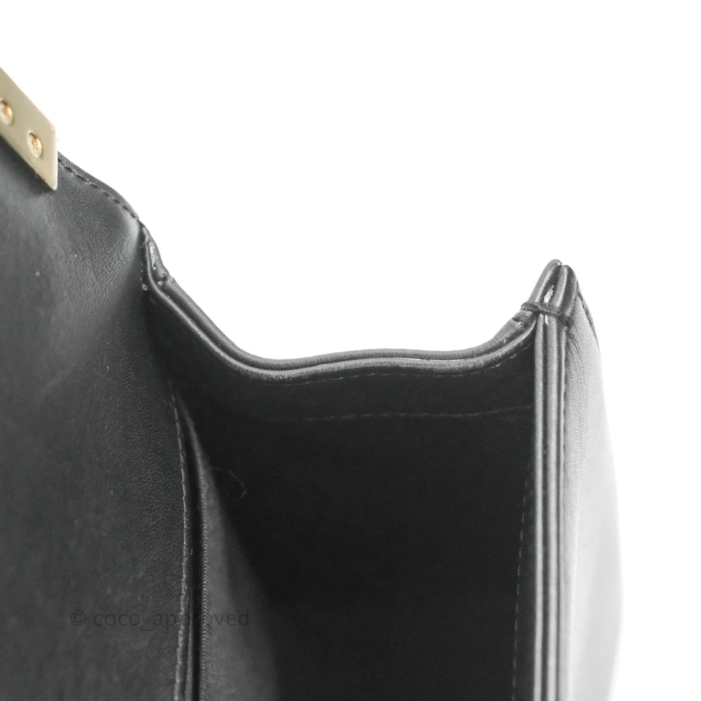Chanel Chevron Medium Boy Black Calfskin Gold Hardware