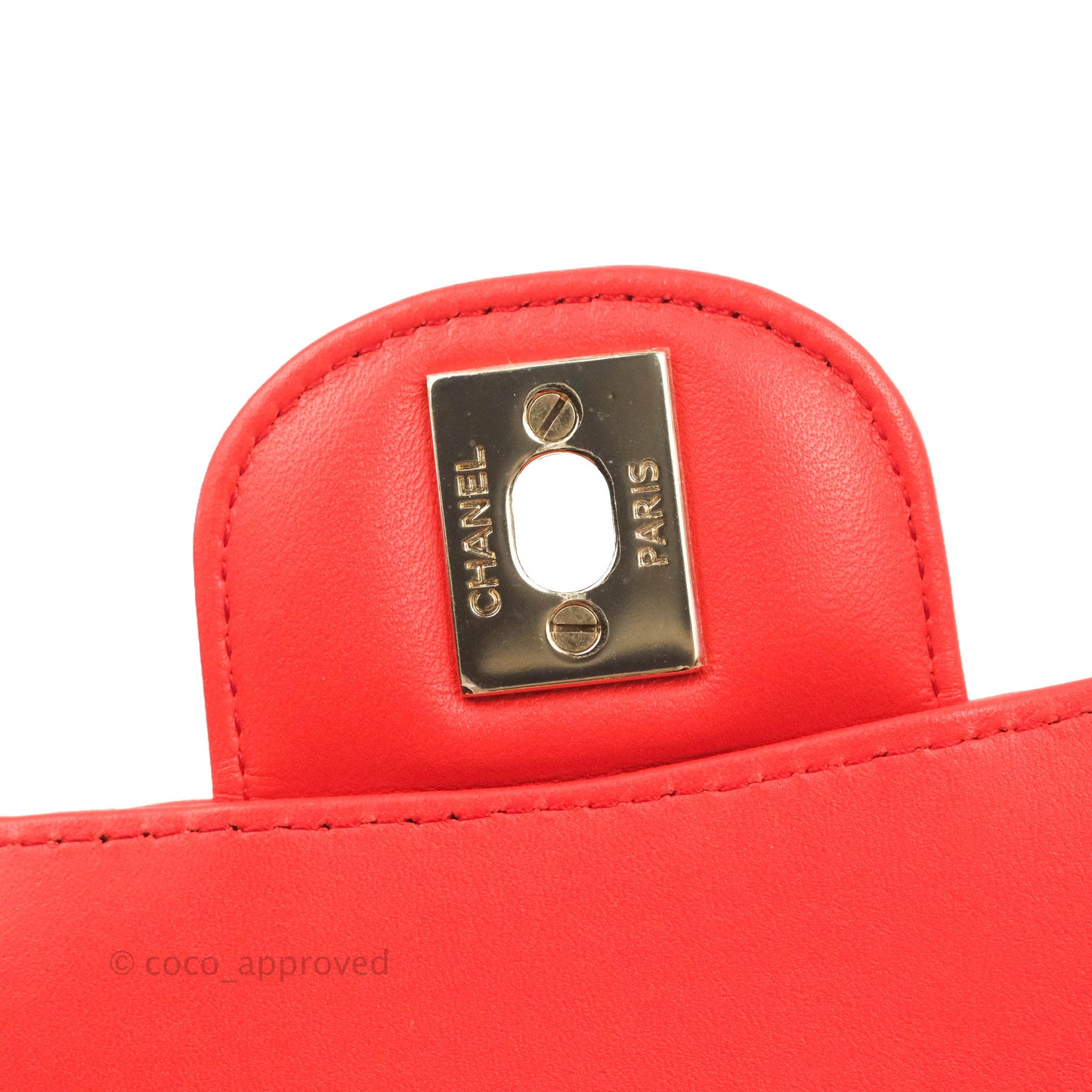 Chanel Classic M/L Medium Double Flap Brick Red Lambskin Gold Hardware