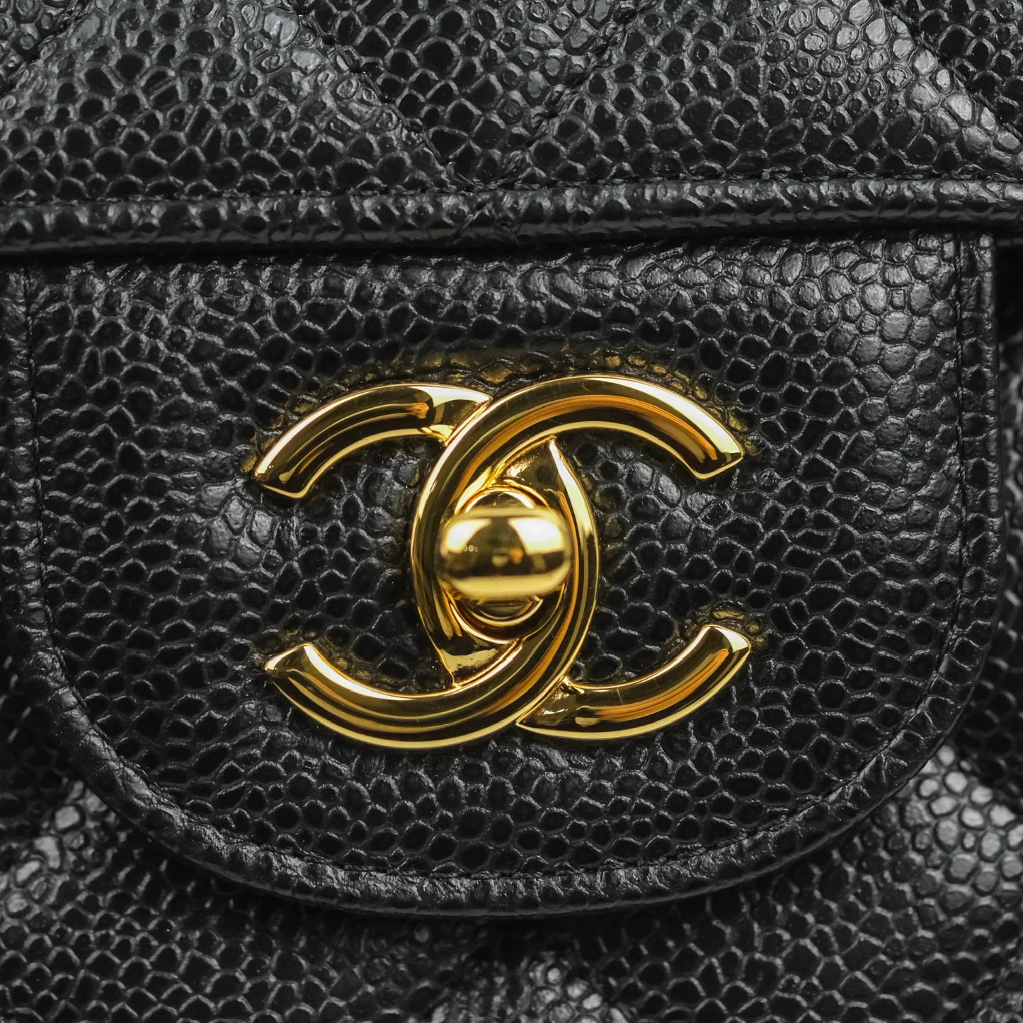 Chanel Jumbo Double Flap Black Caviar Gold Hardware