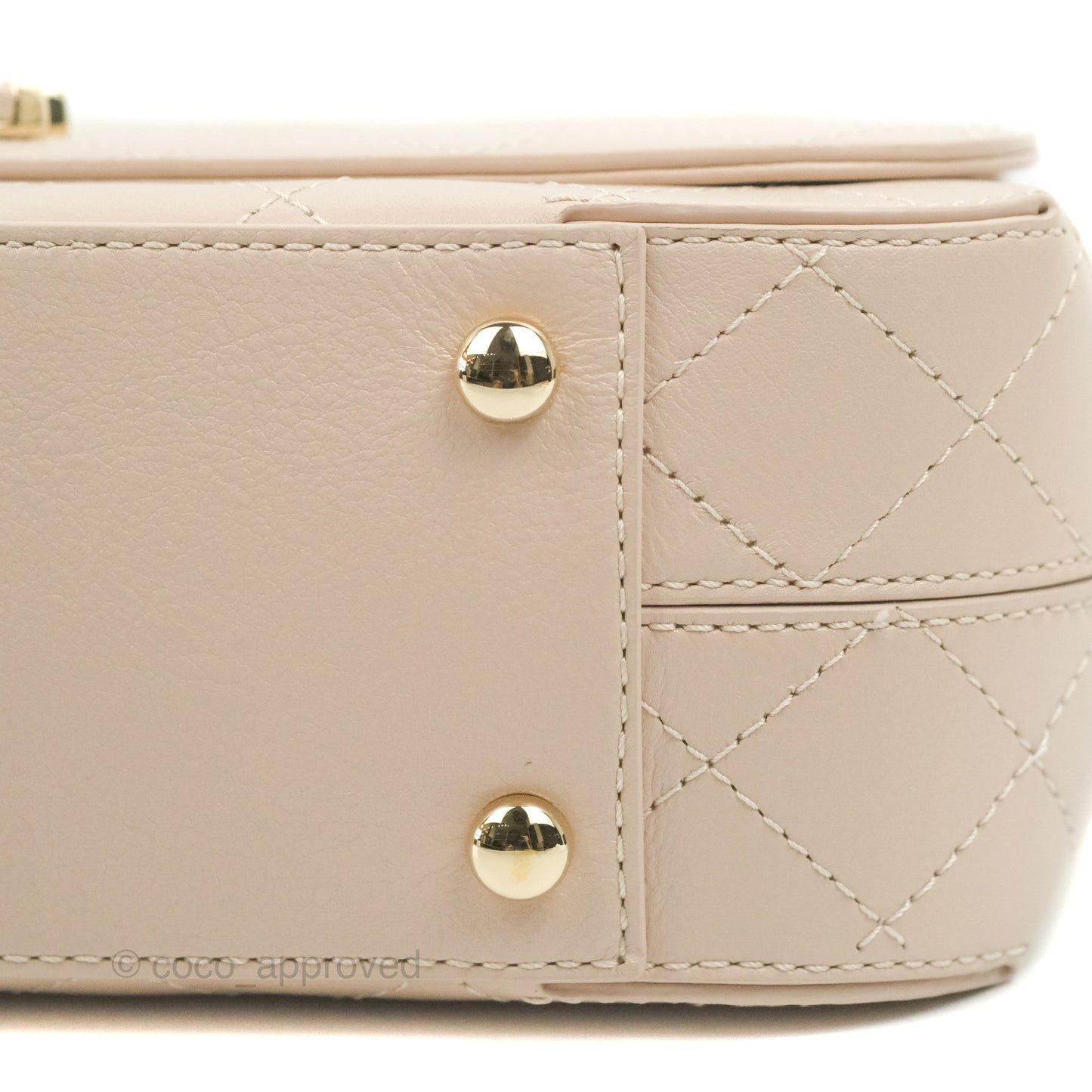 Chanel Flat Quilted Flap Bag Light Beige Calfskin Gold Hardware