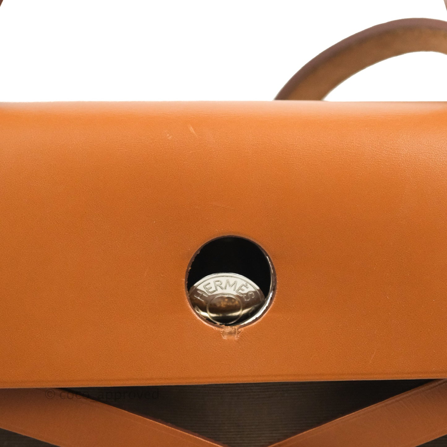 Hermès Herbag Zip 31 Etoupe/Fauve Canvas Palladium Hardware