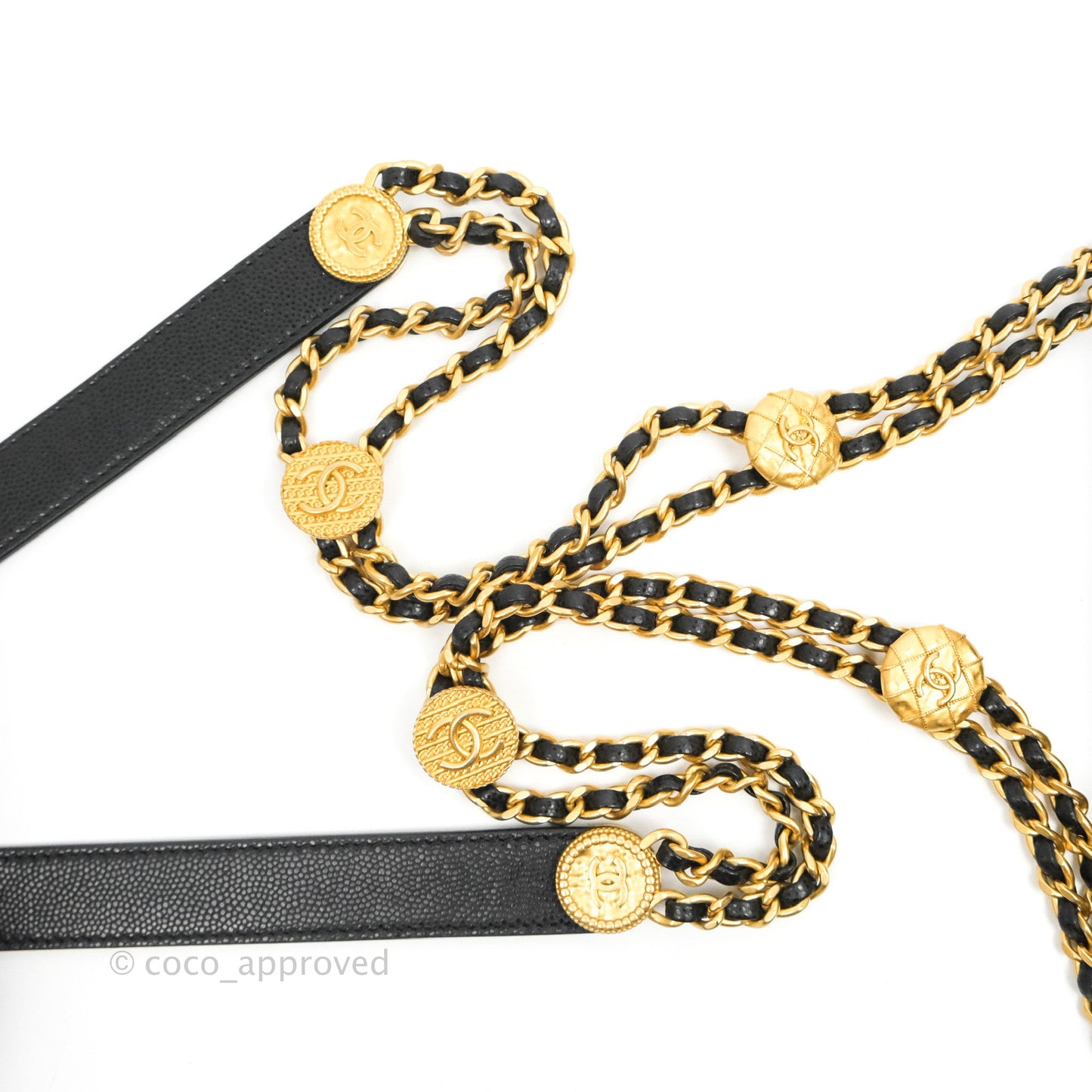 Chanel Mini Flap with Coin Charm Black Caviar Aged Gold Hardware 22A