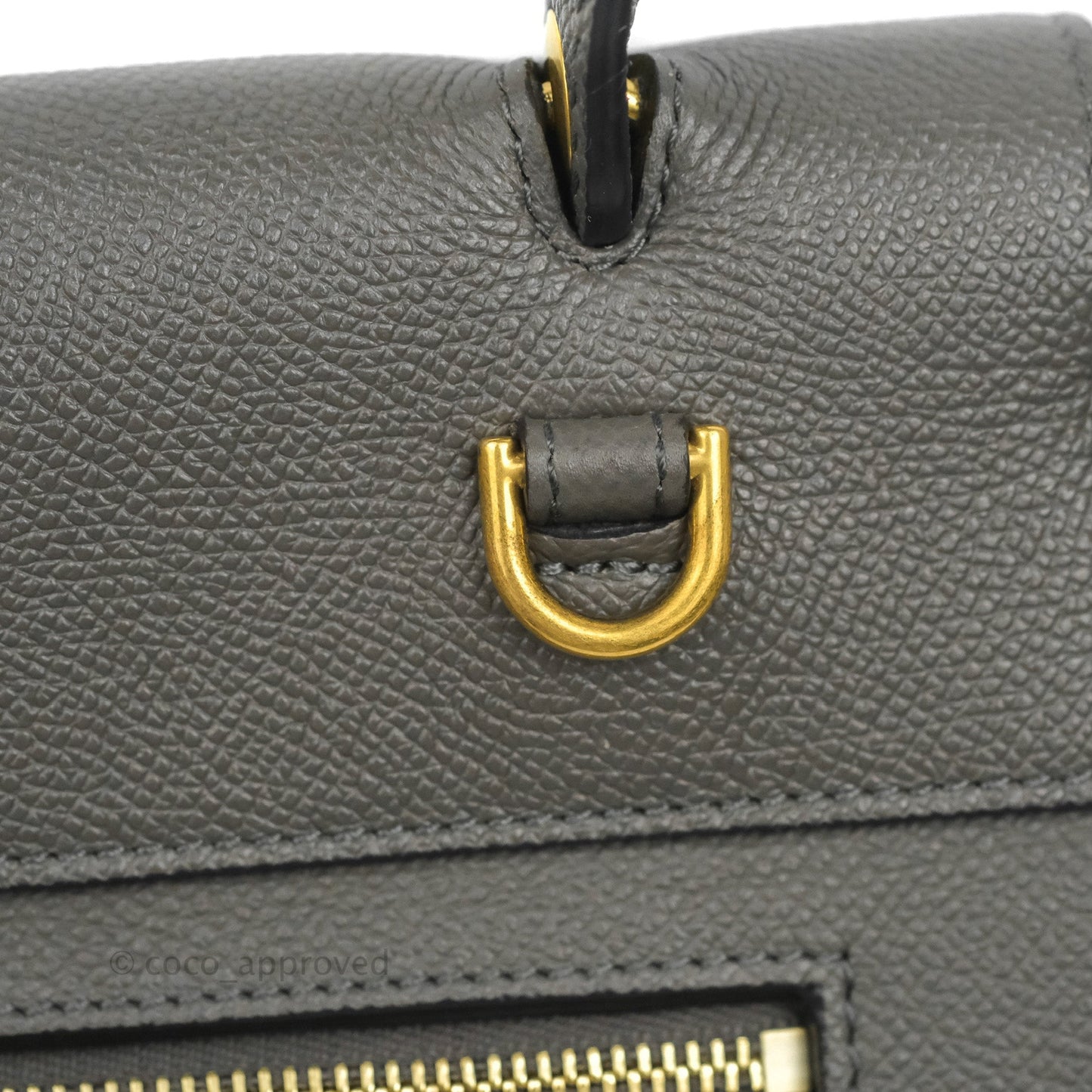 Celine Micro Belt Bag Grey Grained Calfskin Gold Hardware