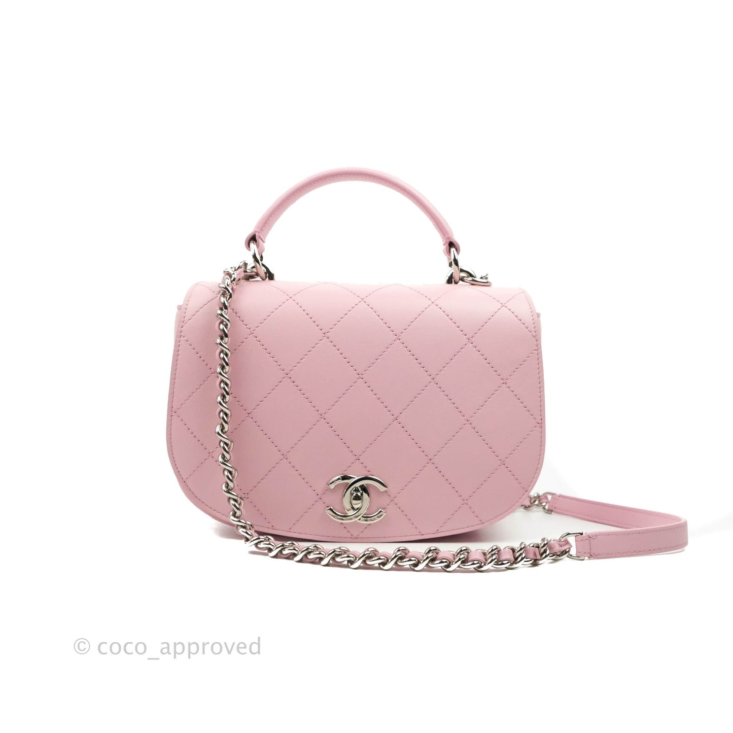 Chanel Stitched Ring My Bag Flap Crossbody Pink Calfskin