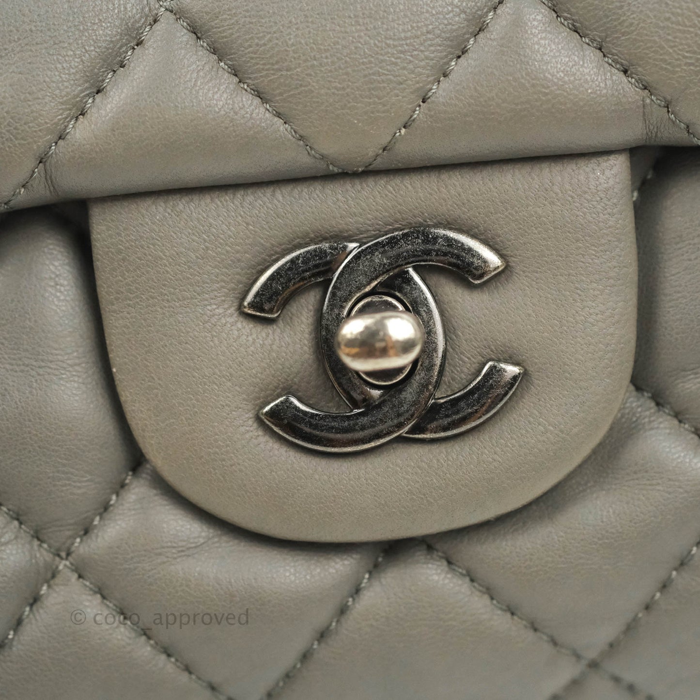 Chanel Medium Quilted Soft Accordion Flap Bag Grey Lambskin