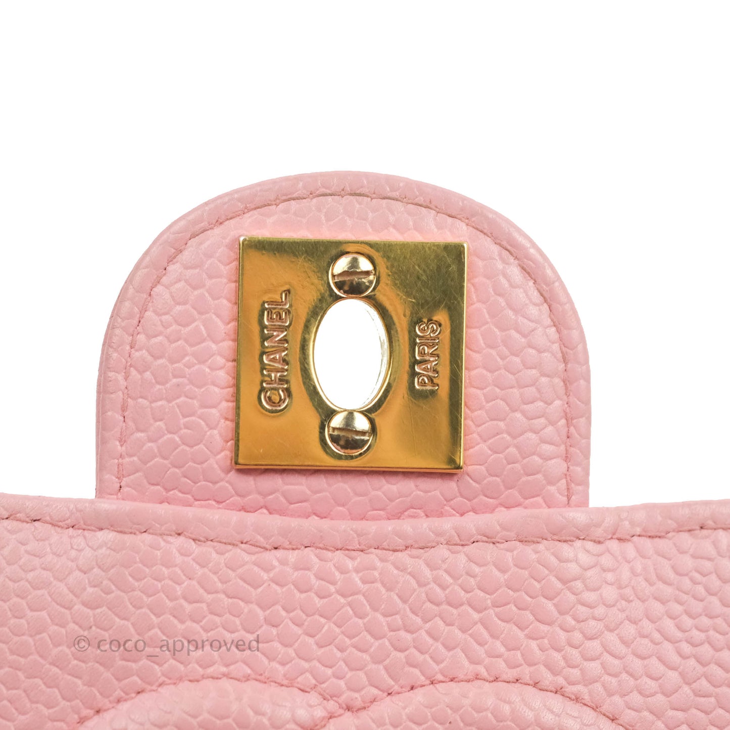 Chanel Quilted Vintage Mini Square Flap Pink Caviar Pink Hardware